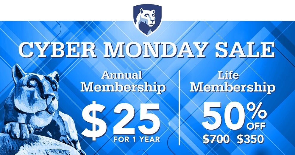 TODAY ONLY! Get your Penn State Alumni Membership at 50% off! We Are 👏🏻💙🤍 #pennstate #psu #pennstatealumni #psufootball