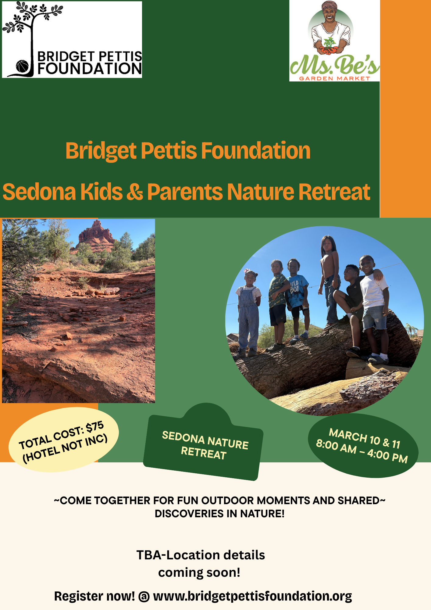 Bridget Pettis Foundation Sedona Kids & Parents Nature Retreat 