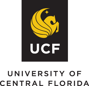UCF logo featuring a gold unicorn head with a star on its horn, and the letters 'UCF' underneath, on a black background with 'University of Central Florida' written below.