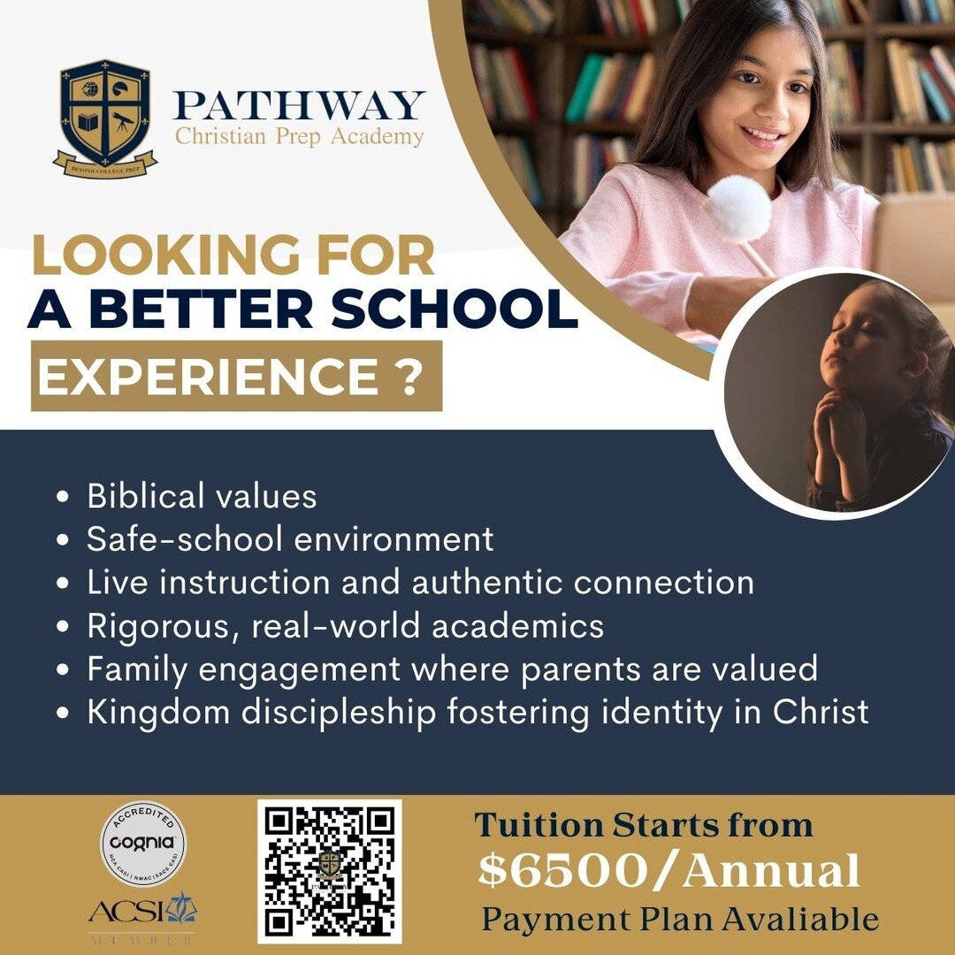 Include the Truth of God in our children's daily school life. 
Pathway provides rigous academics and affordable Christ-Centered private Christian education solutions for your family.

#christianeducation
#privateschools