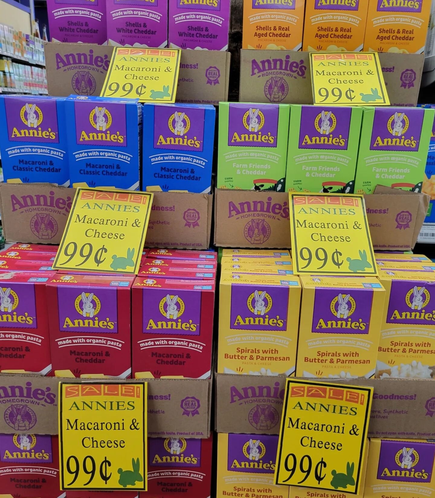 Annie's Mac'n Cheese is now just $.99 a box! We also have many great sales throughout the store. Come visit us and stock up!

#onsale #stockup #eatwellbewell #pantrystaples