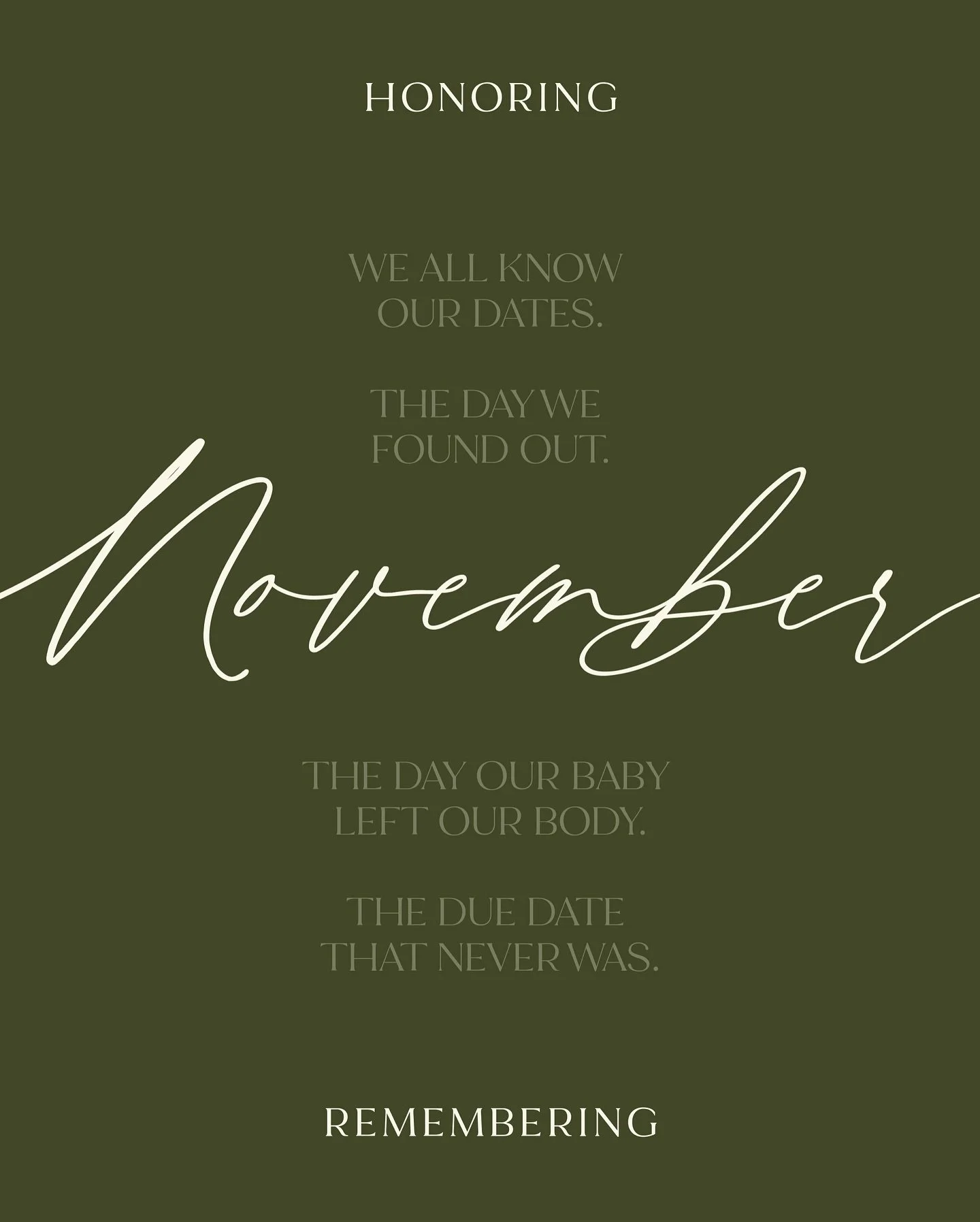 We all know our dates.
The day we found out.
The day our baby left our body.
The due date that never was.

If you have a difficult date in the month of November, share below. Let people love on you, pray for you, and remember and honor your baby with