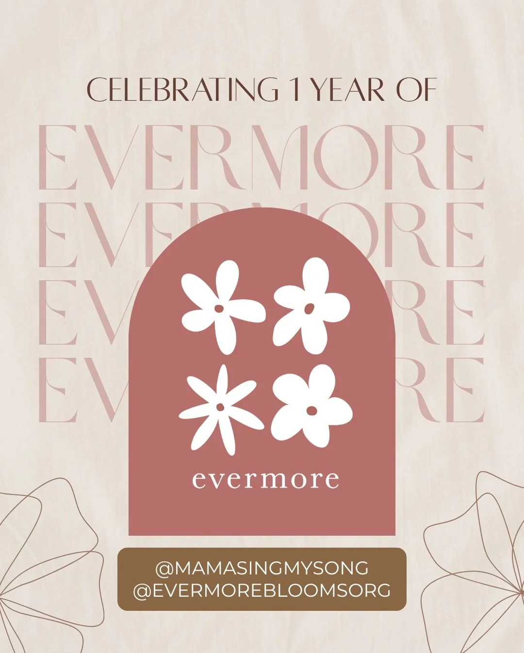 This month we&rsquo;re celebrating the 1 year anniversary of the &ldquo;Evermore&rdquo; song! 🥹 This weekend only, @evermorebloomsorg&nbsp;&amp;&nbsp;@mamasingmysong&nbsp;are teaming up to offer a sale in BOTH of our online stores! 

🎵Use the code 
