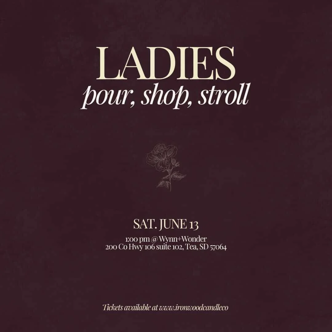 We&rsquo;re so excited to be a vendor for the ultimate ladies&rsquo; day out event: Pour, Shop, Stroll!

Saturday, June 13, 2026 | 1:00 PM
Tickets available at www.ironwoodcandleco.com/events

Ticket includes:
&bull; Free gift for the first 15 to sig