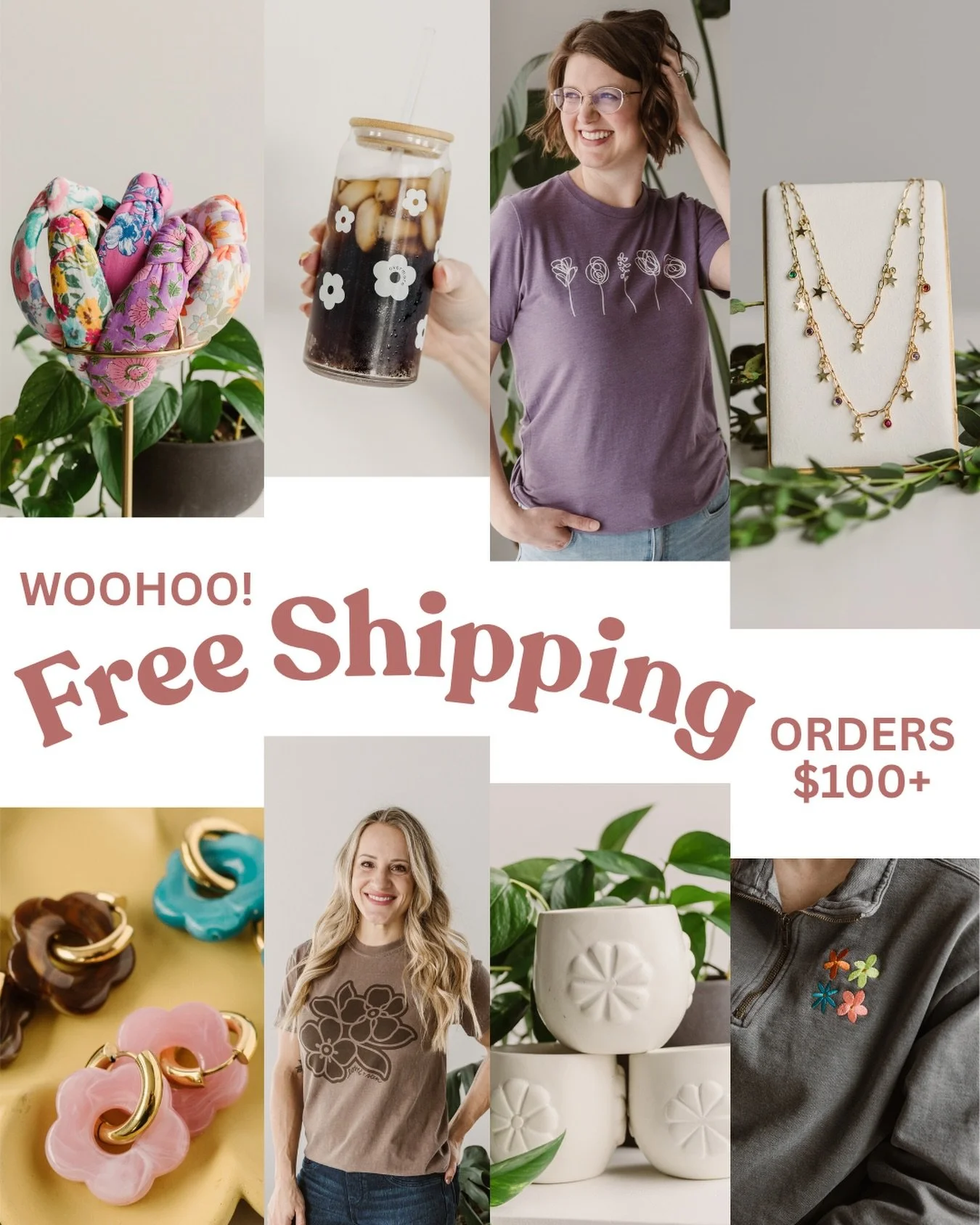 🎉 Starting NOW in the Bloom Boutique, you can now enjoy FREE shipping on orders of $100+! 

With shipping rate increases coming, we&rsquo;ve been forced to increase our flat rate shipping fee to $6.95. We&rsquo;re SO grateful for every order, so wit