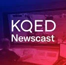 KQED Newsstation logo with purple and pink background