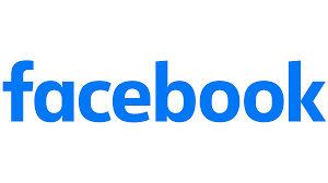 Facebook logo with blue text on a white background