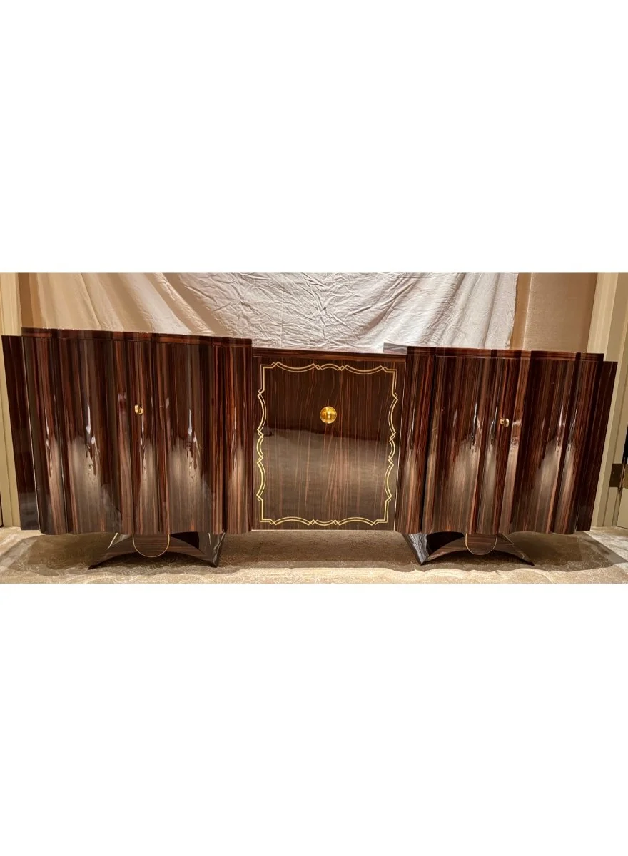 No. 2852 / Macassar ebony sideboard, stamped "A. De Beyne, Roubaix