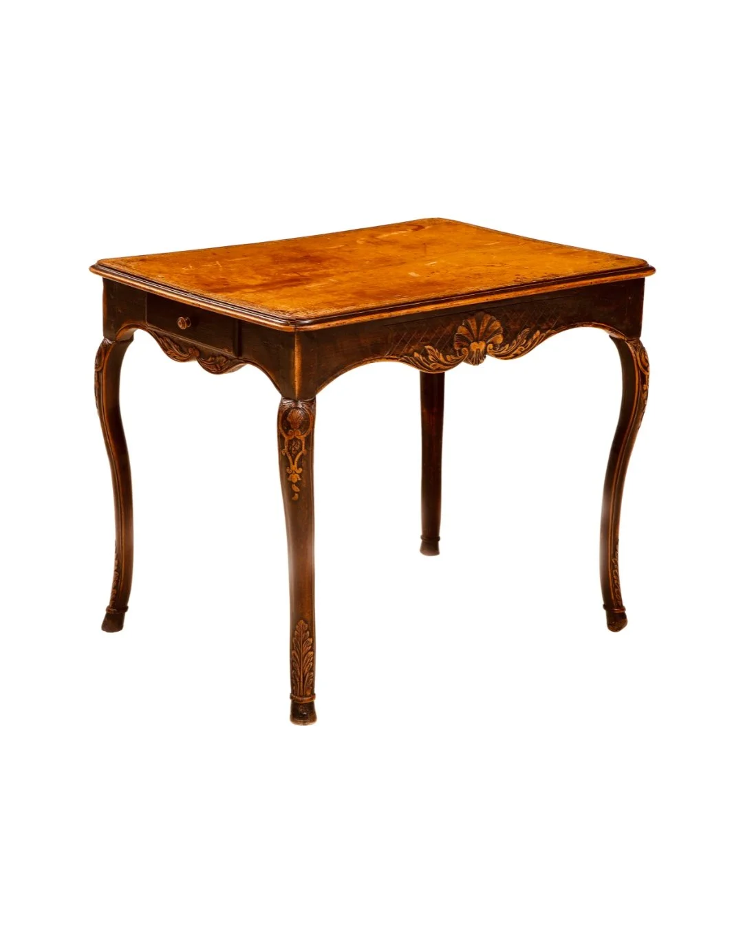 No. 2175 / French Régence Walnut Writing Table with Tooled Leather Top, Early 18th Century