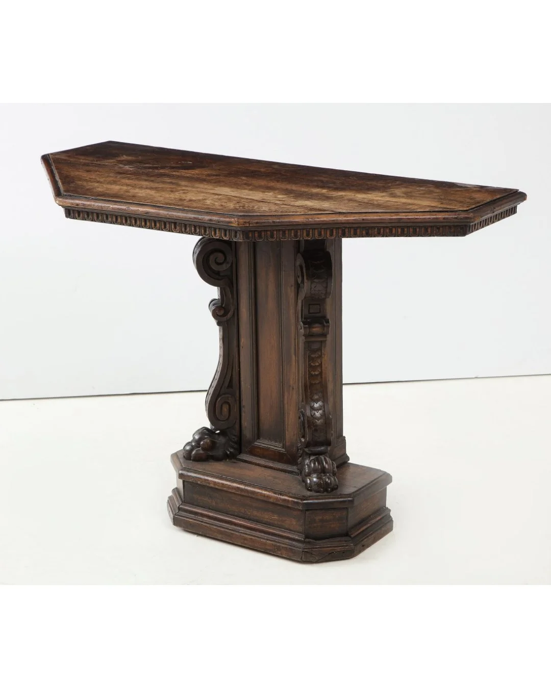 No. 2023 / North Italian Baroque Carved Walnut Console Table, 17th/18th Century