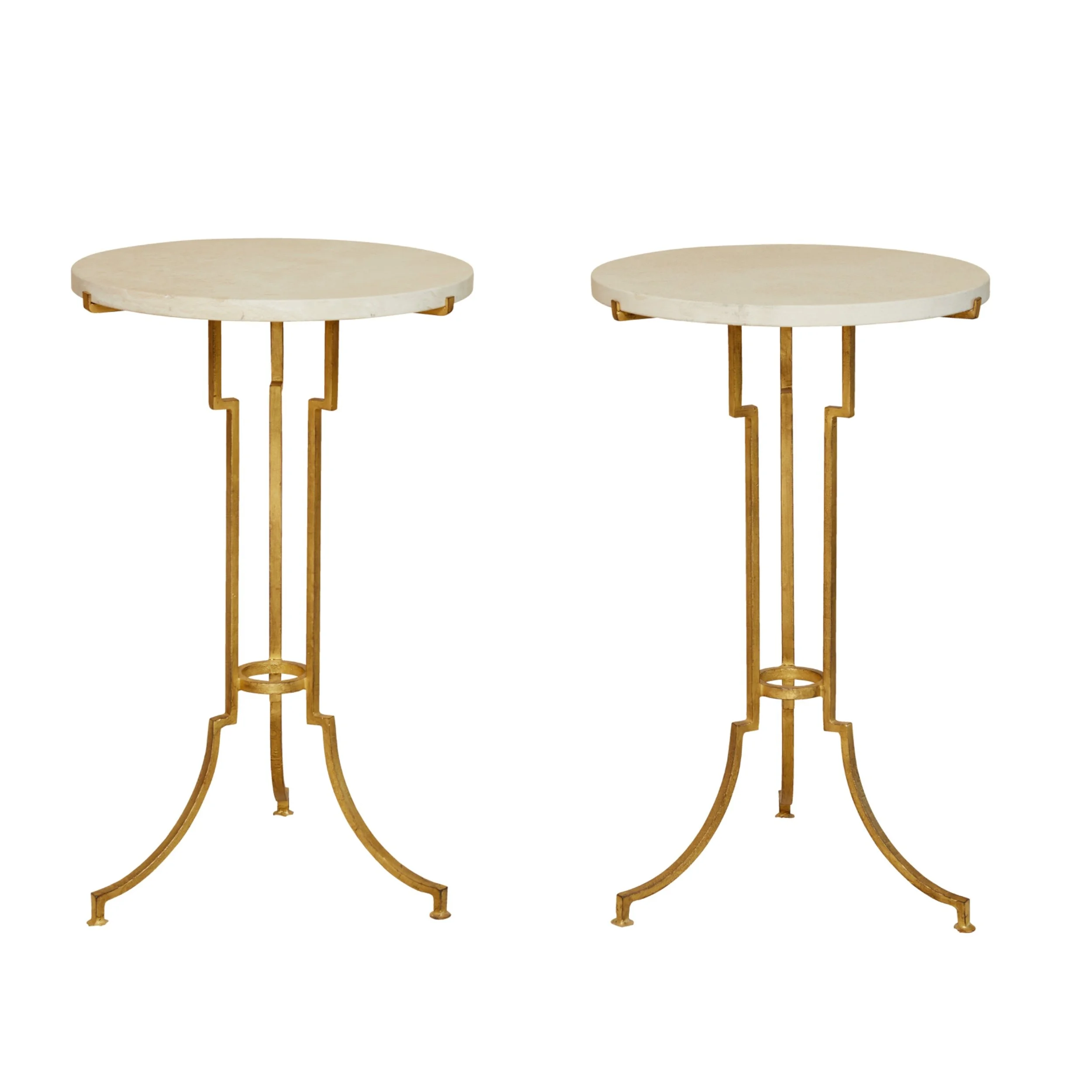 No. 2839 / Pair of Gilded Hand Wrought Iron Tables