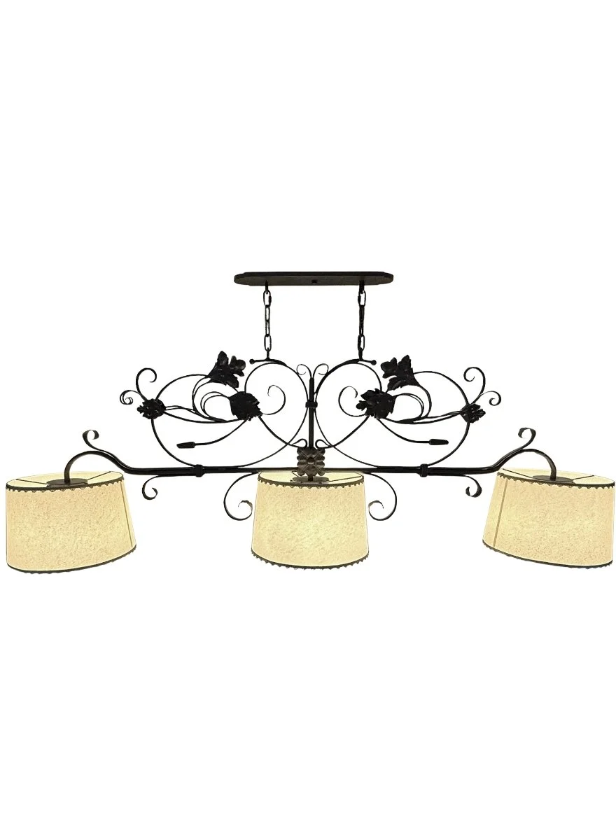 No. 2860 / Monumental Hand-Forged Iron Kitchen or Billiard Chandelier by Paul Ferrante