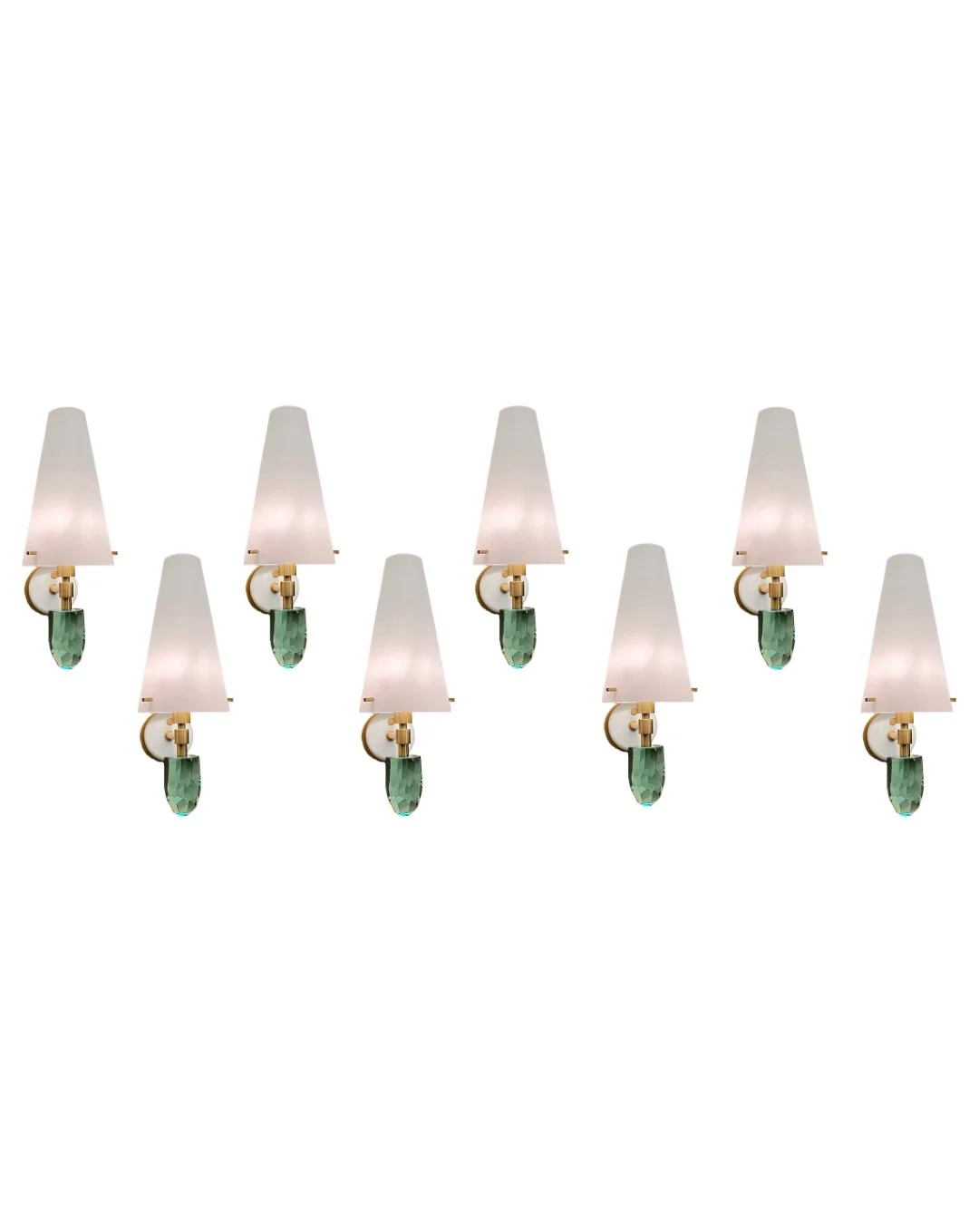 No. 2856 / Set of 8 "Pigne" Wall Lights, by Roberto Giulio Rida