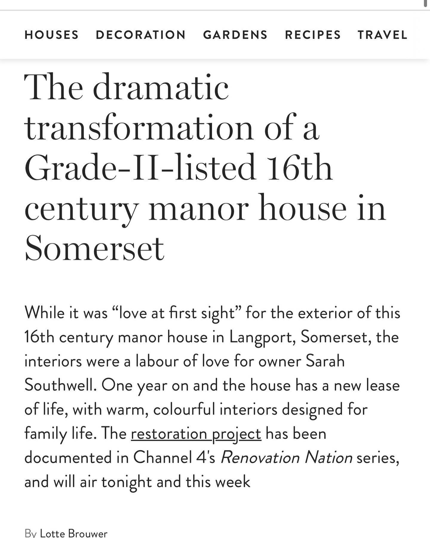 So beyond thrilled to have a piece on our Manor House project in @houseandgardenuk today! It really is a dream come true! Thankyou so so much @iamlottebrouwer for your kind words and @ginnyemily @elizabethjmetcalfe @hattabyng for the support ❤️I real