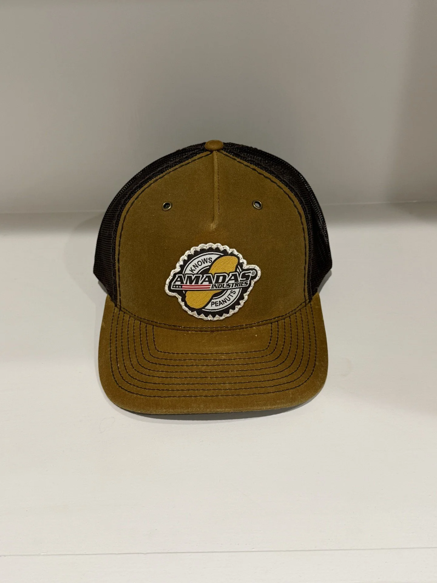 Caps- 112WH Whiskey Brown with Round Peanut Patch