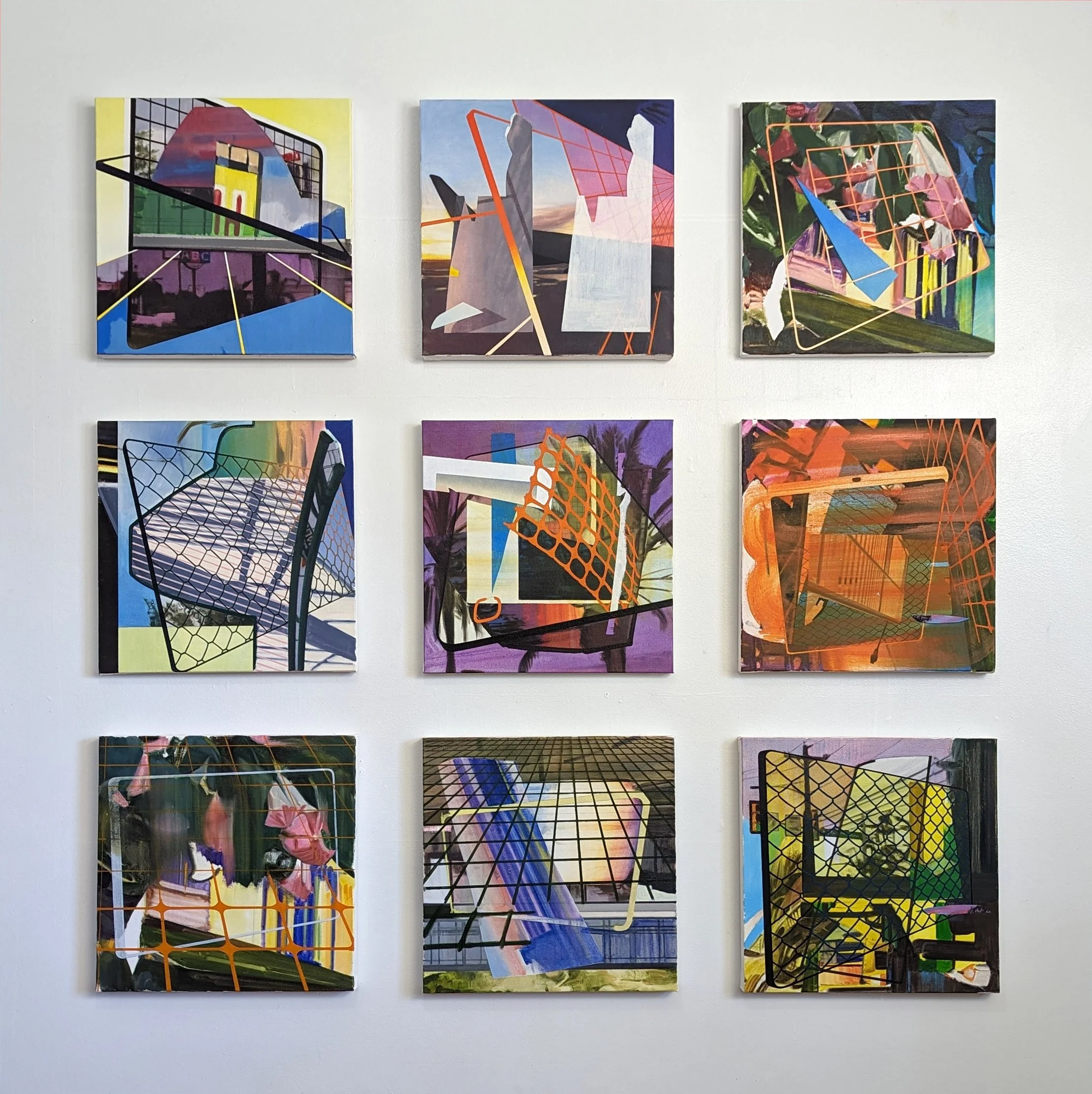 Screens, 2022-2024, oil on canvas, 16x16 each.jpg