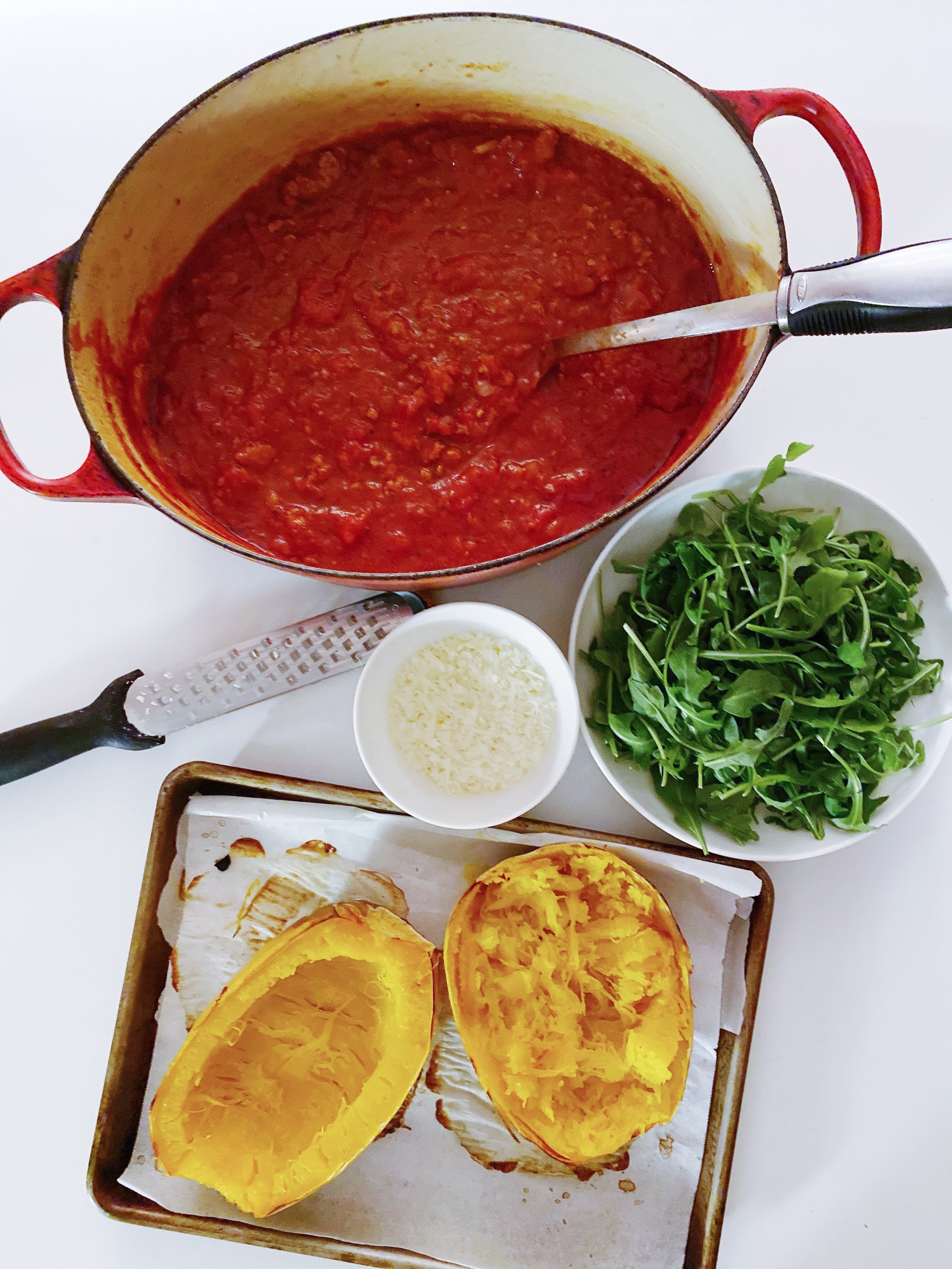 Ground Turkey Tomato Sauce with Spaghetti Squash