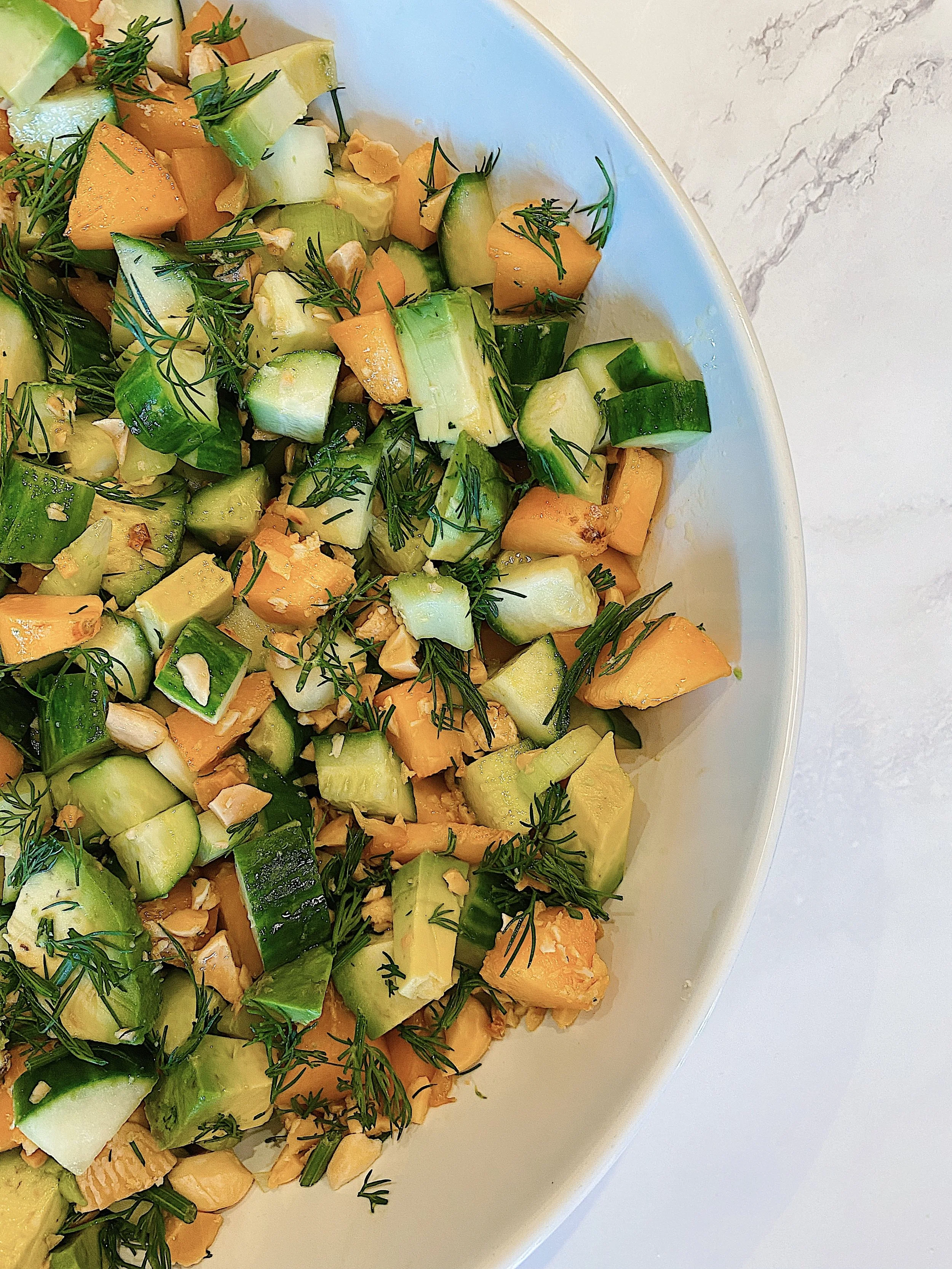 Cucumber, Apricot and Avocado Salad