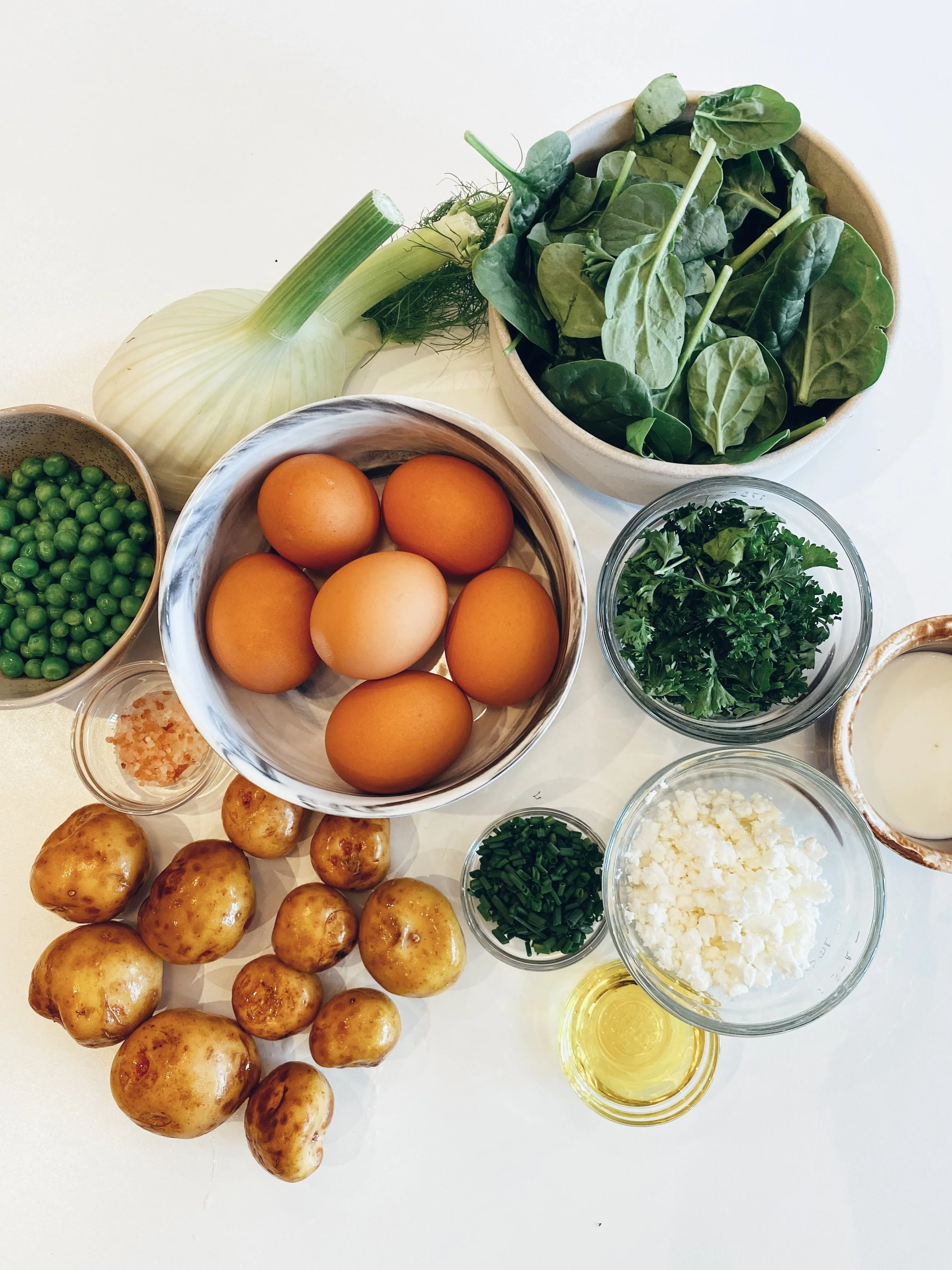 Fennel, Pea and Goat Cheese Frittata