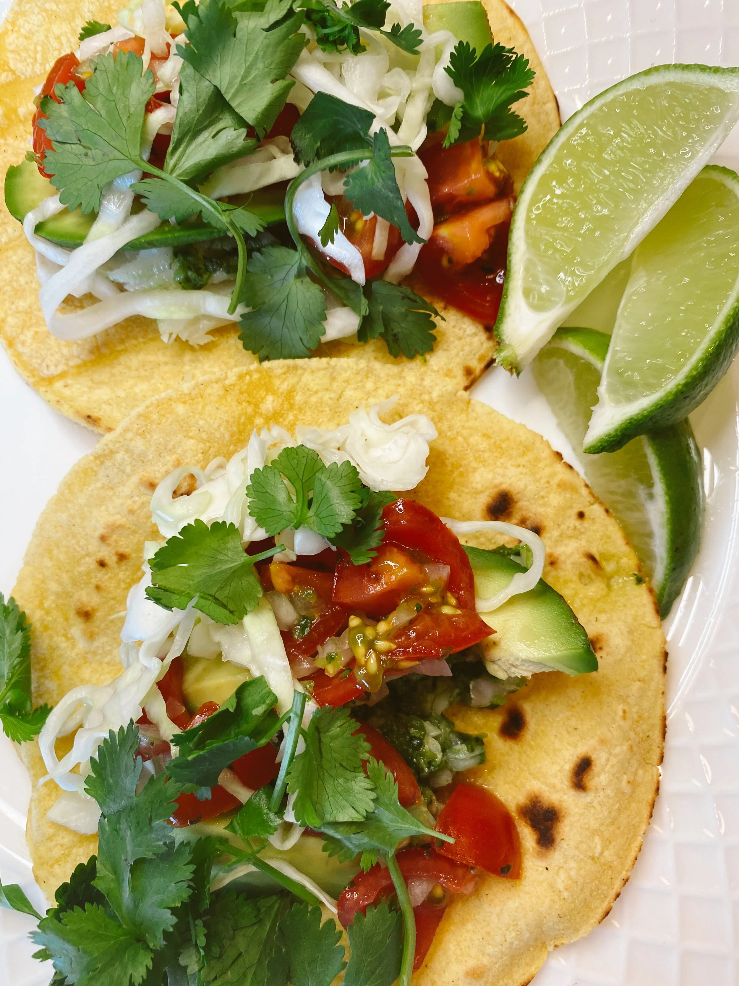 Fish Tacos with Jalapeño Cilantro Marinade and Pico De Gallo
