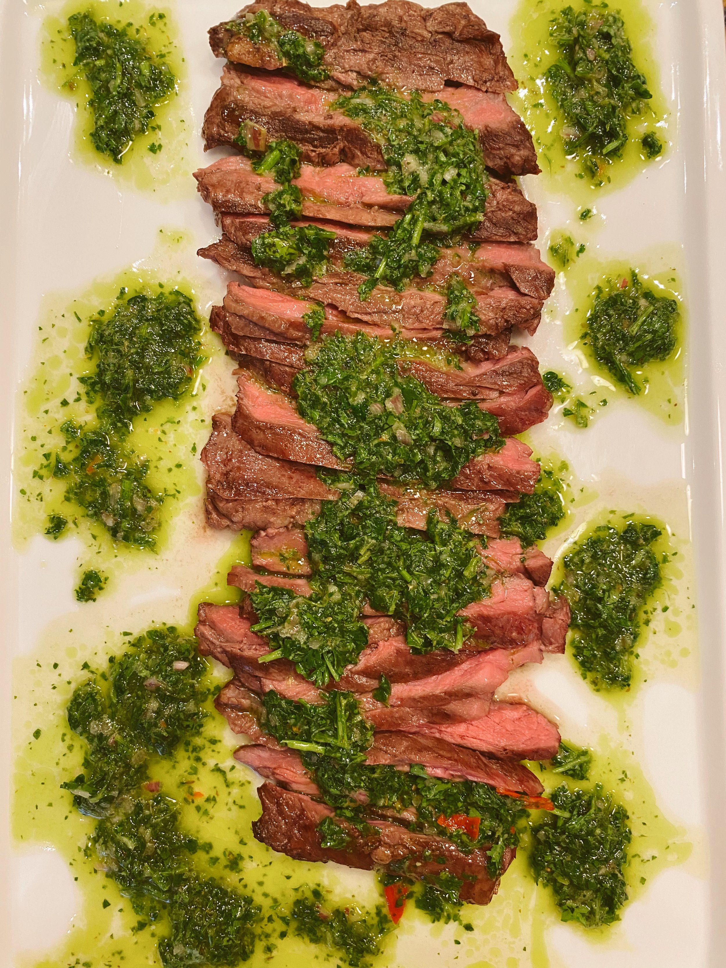 Grass-fed Skirt Steak with Chimichurri Sauce