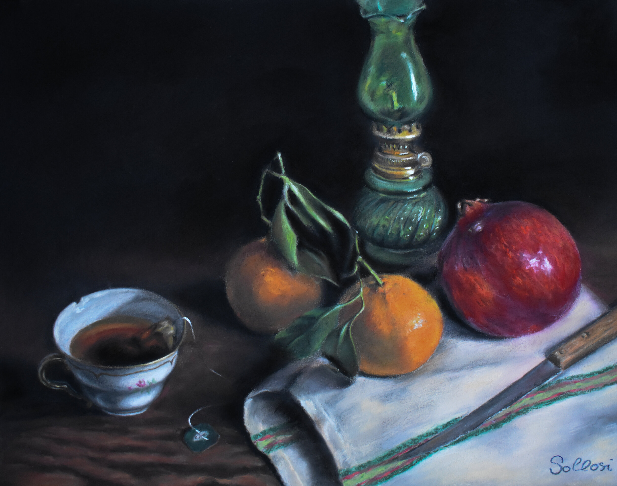Tea Time, Chalk Pastel, 19"x15", 2019, Sold