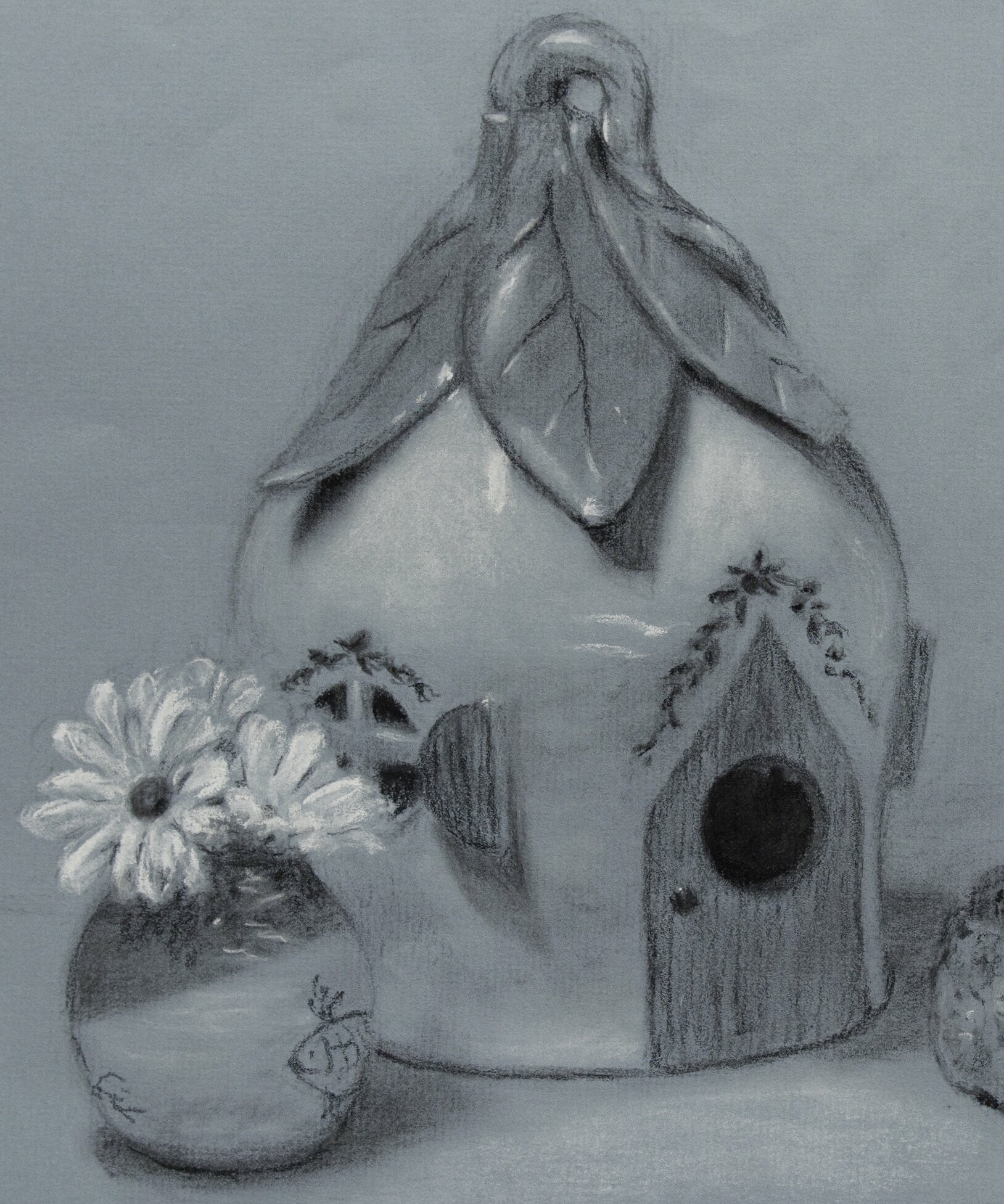 Bird House (Charcoal, 9"x8", 2017)