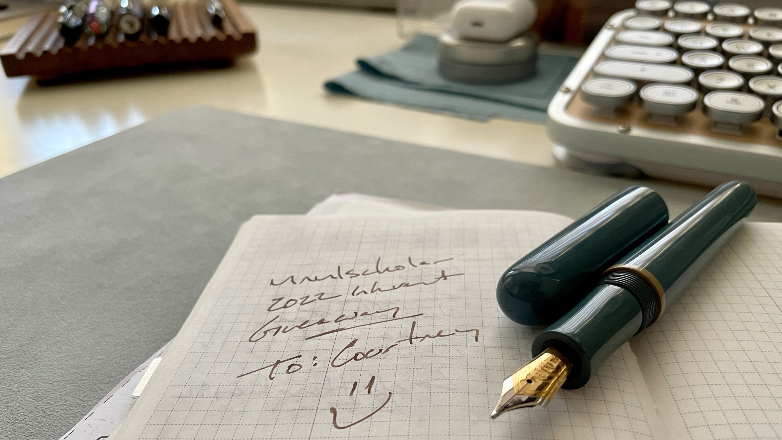 The 2022 Green Edition Diamine Inkvent Giveaway Winner