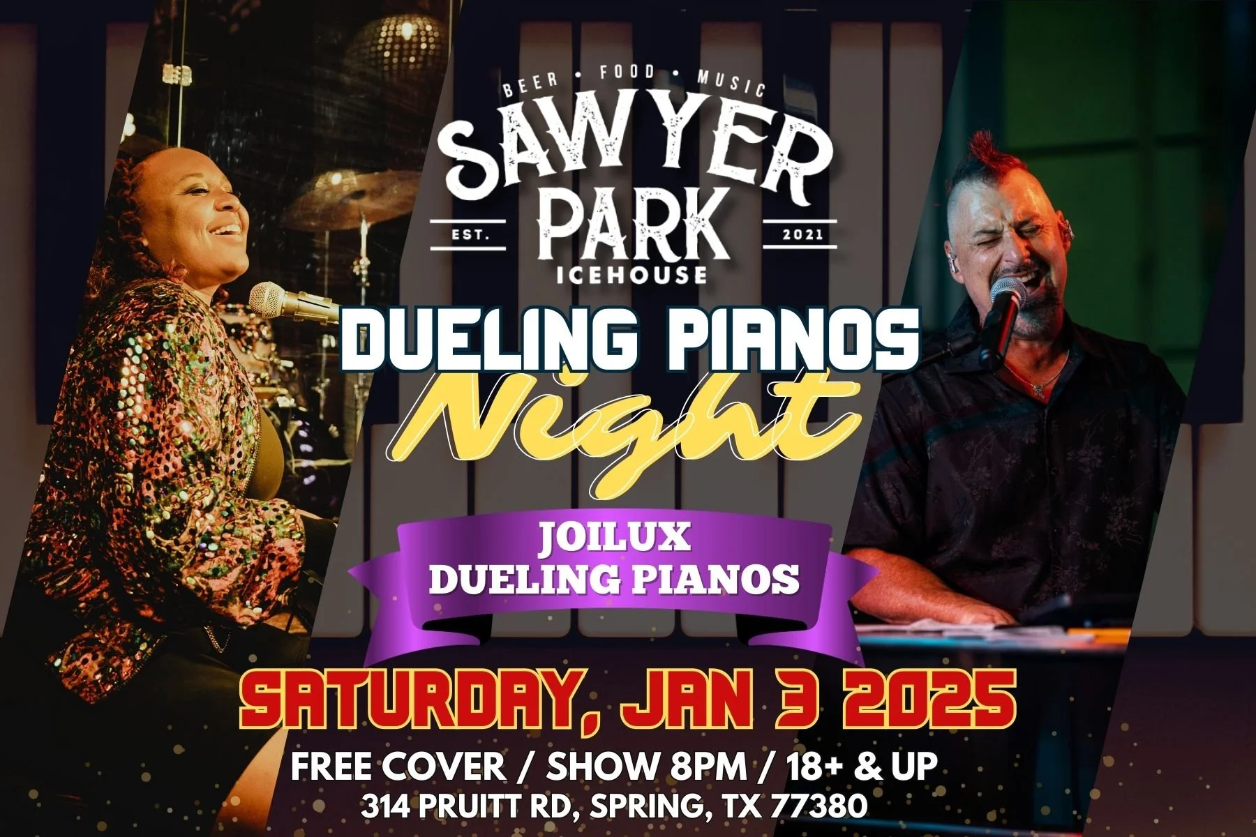 JoiLux Dueling Pianos at Sawyer Park Icehouse