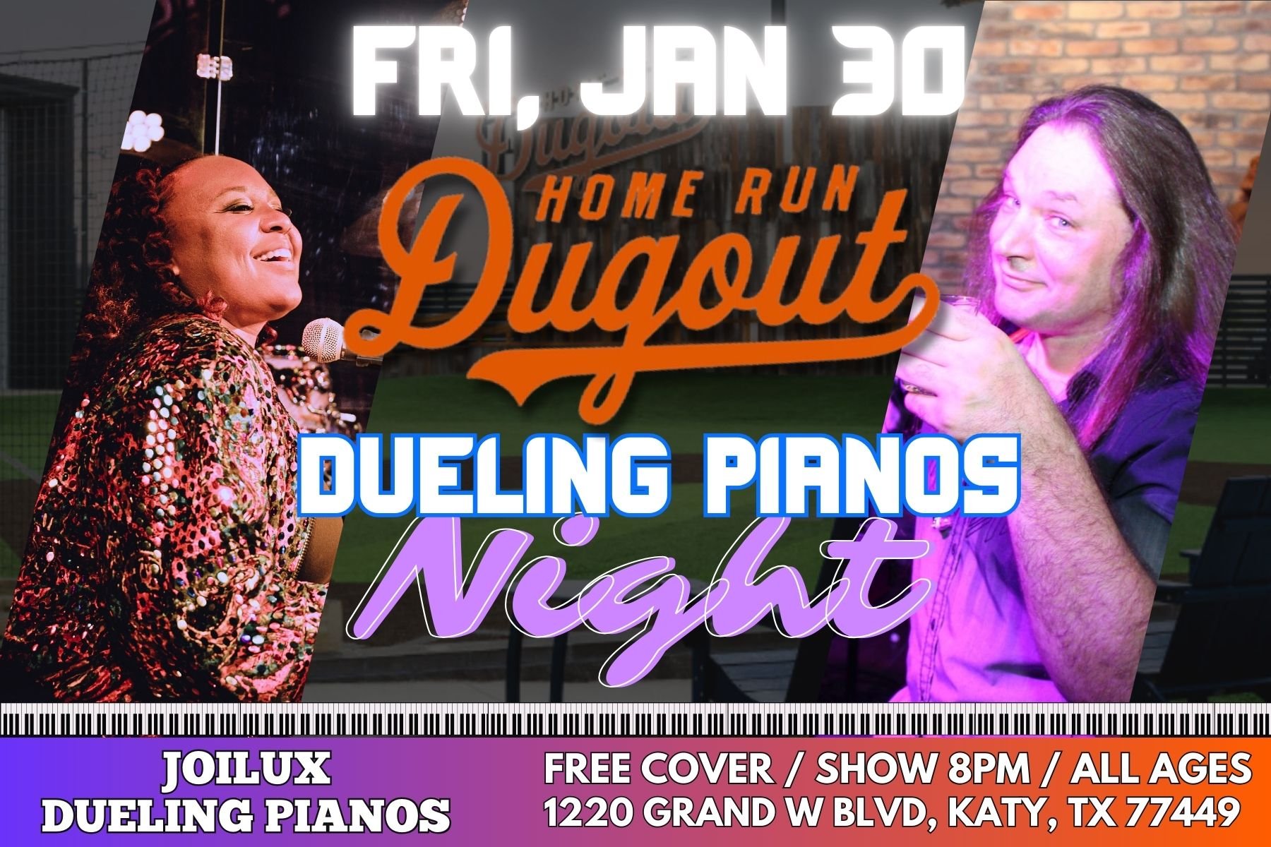 JoiLux Dueling Pianos at Home Run Dugout