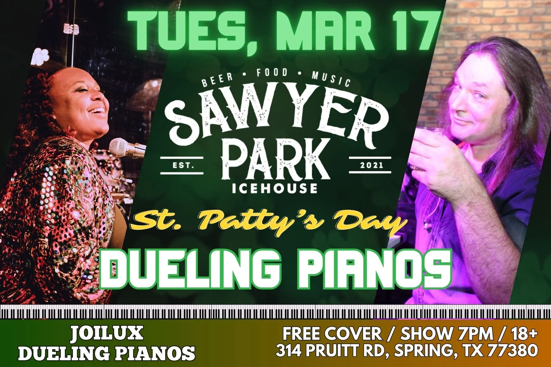 JoiLux Dueling Pianos at Sawyer Park Icehouse