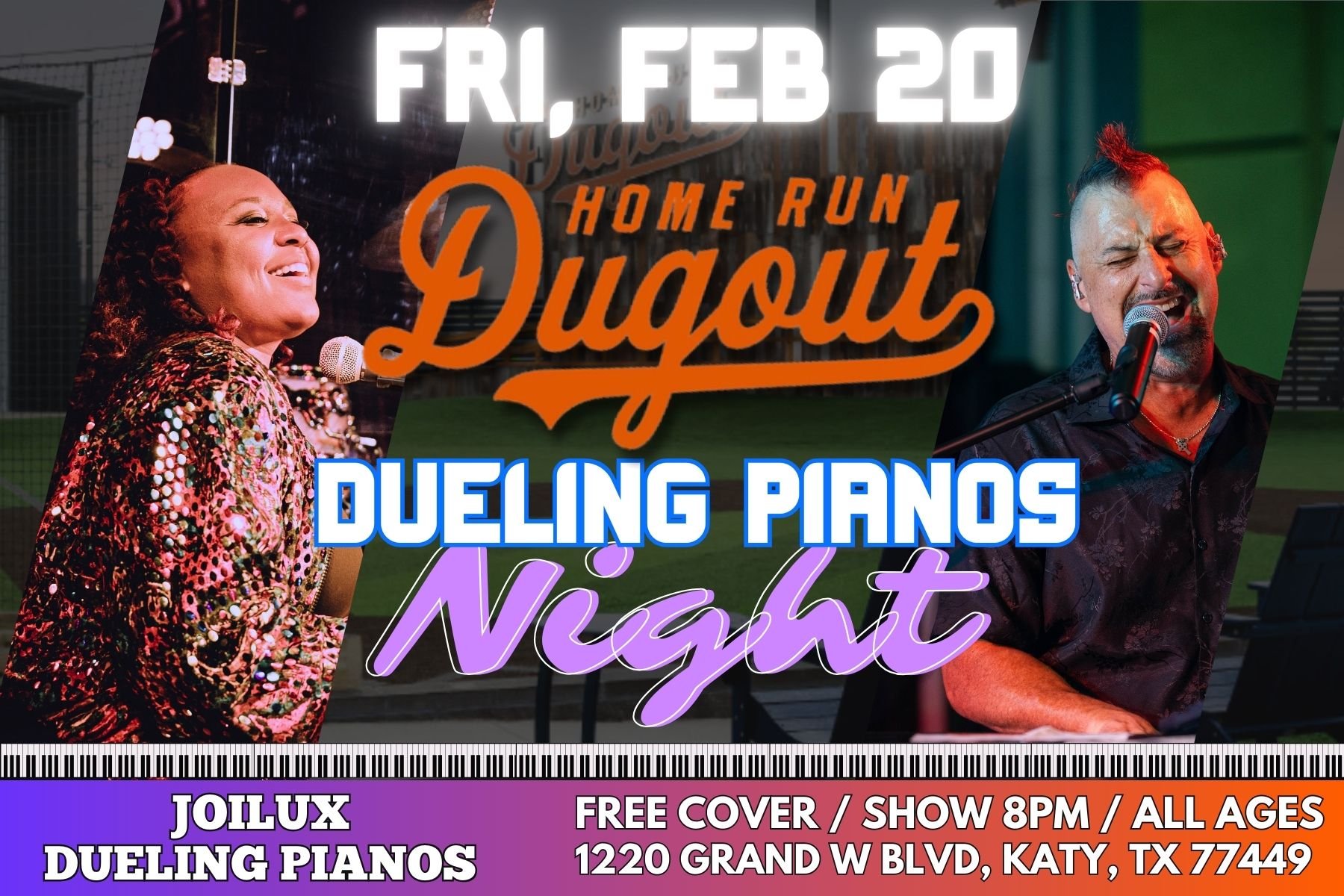 JoiLux Dueling Pianos at Home Run Dugout