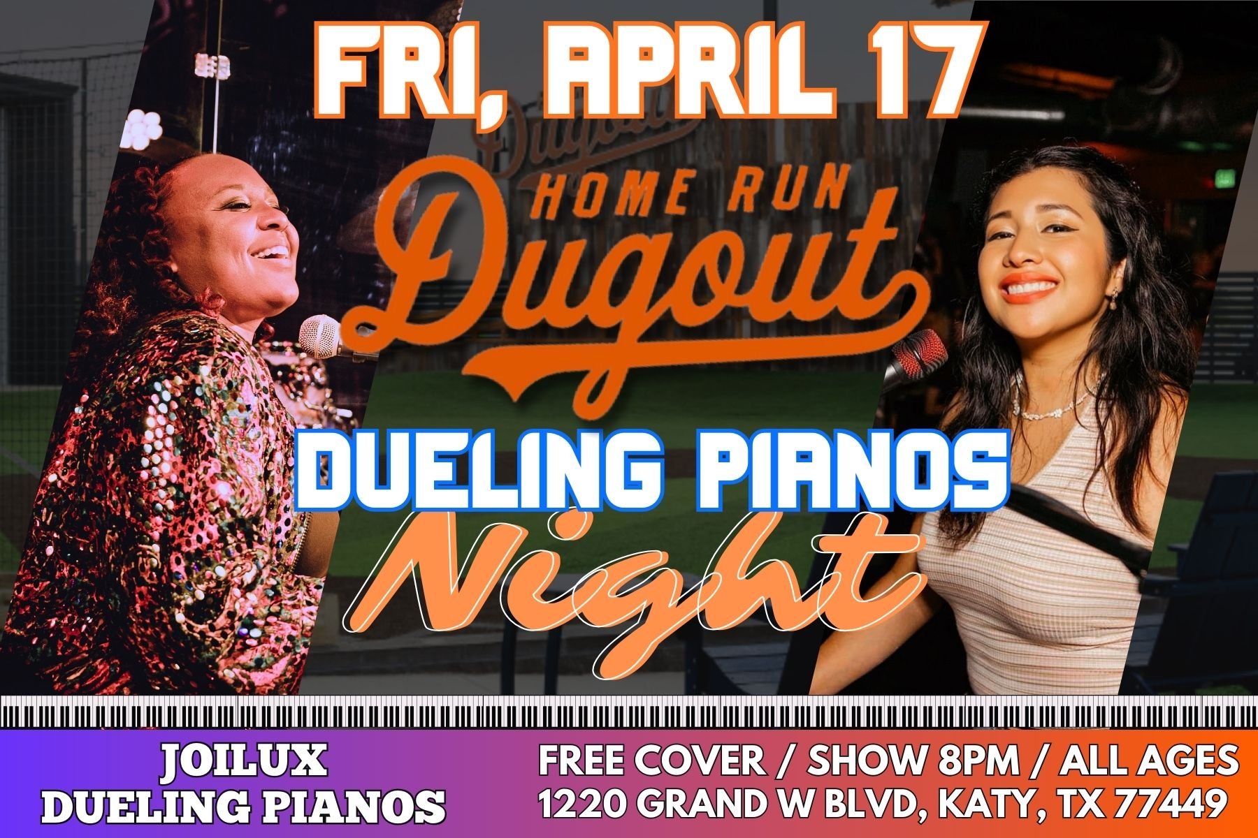 JoiLux Dueling Pianos at Home Run Dugout