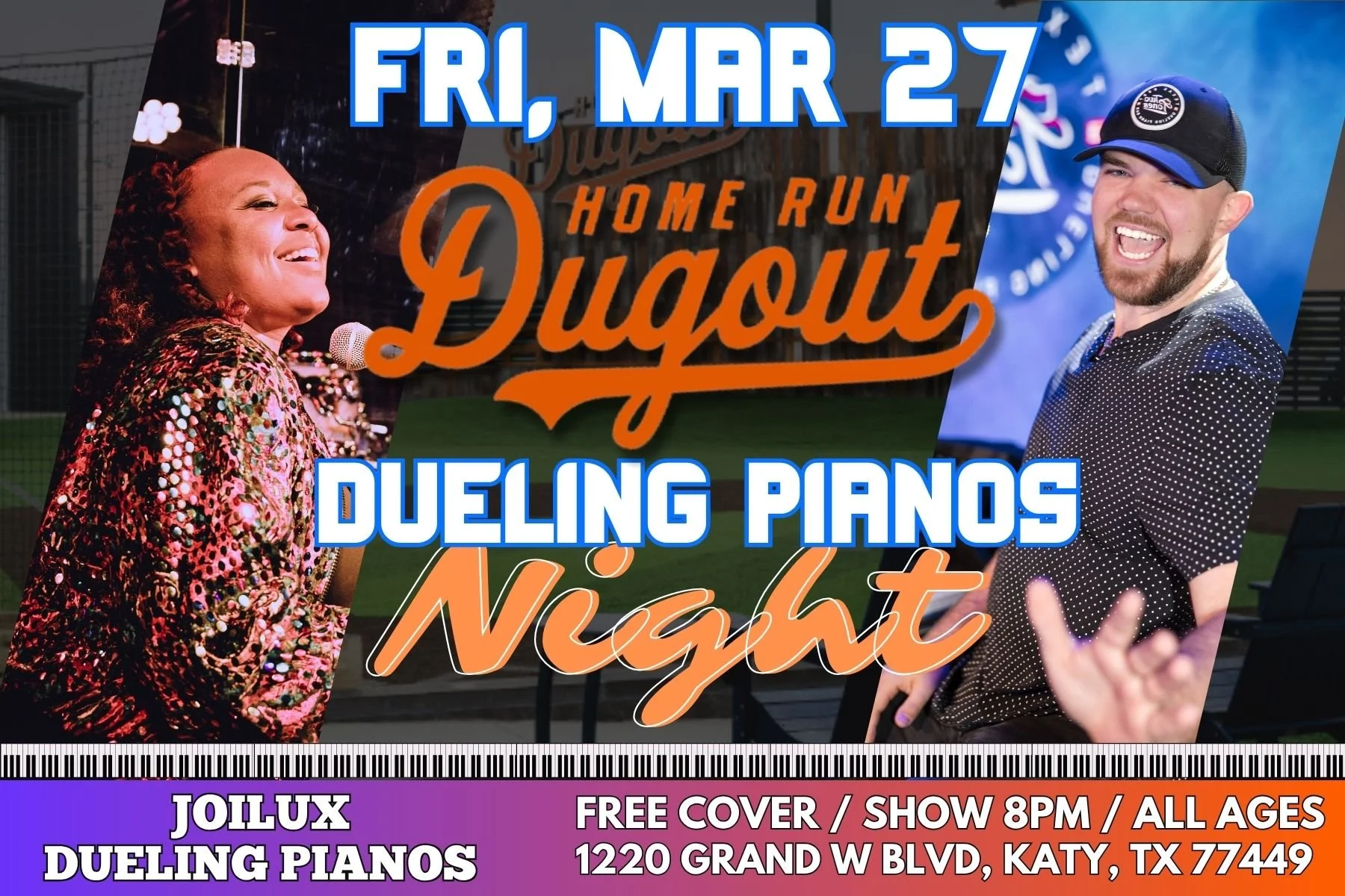 JoiLux Dueling Pianos at Home Run Dugout
