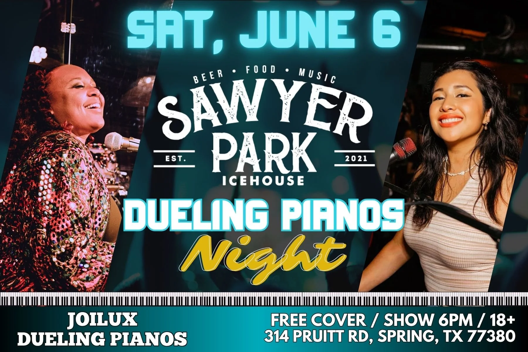 JoiLux Dueling Pianos at Sawyer Park Icehouse