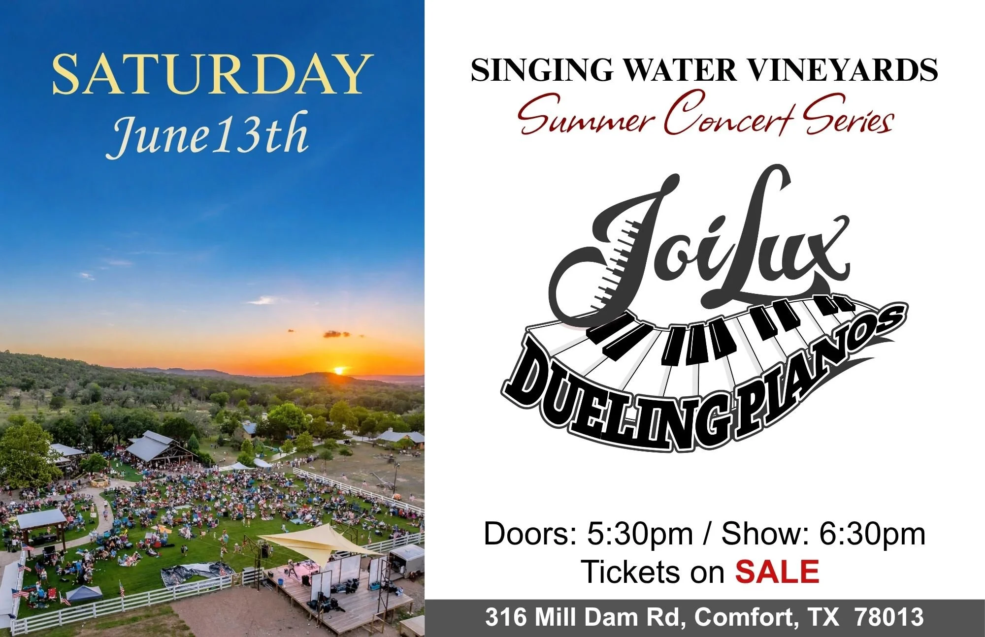 JoiLux Dueling Pianos at Singing Water Vineyards
