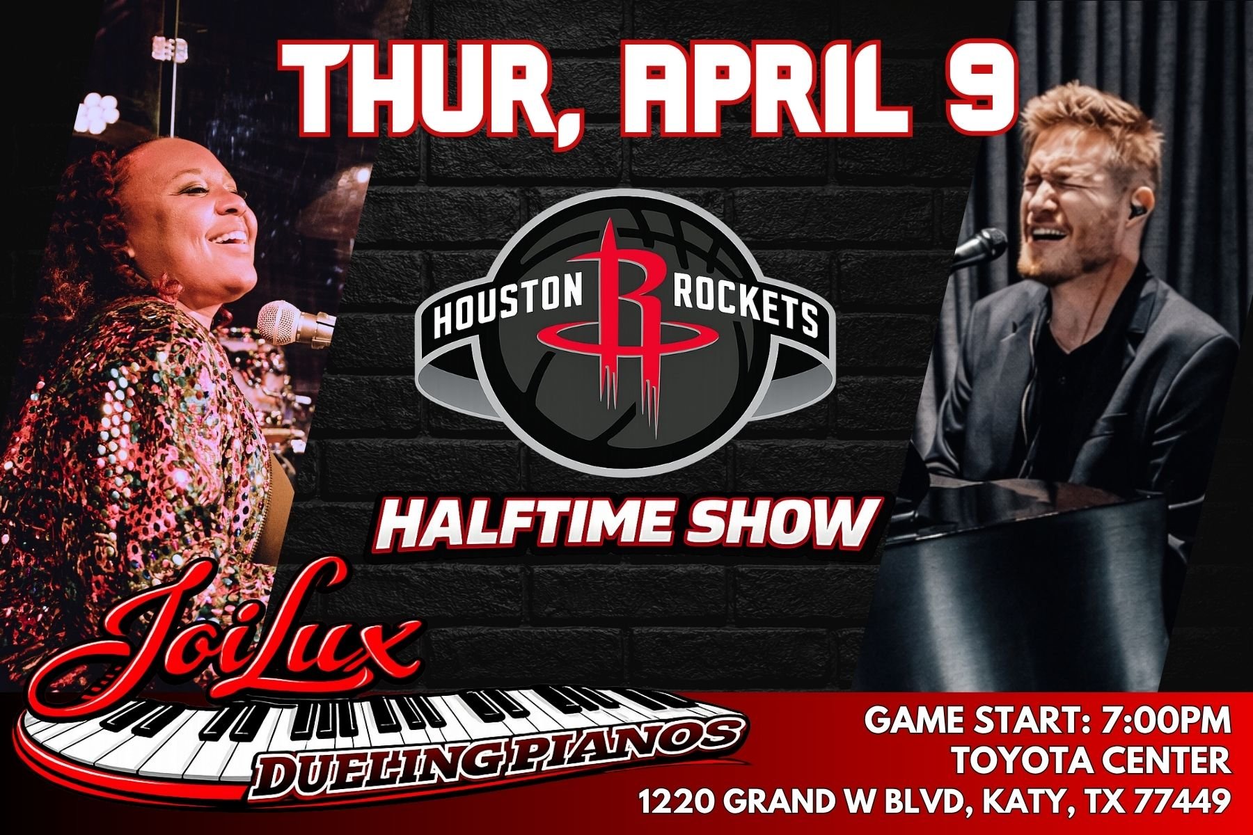 JoiLux Dueling Pianos at Toyota Center (Houston Rockets Halftime Show)