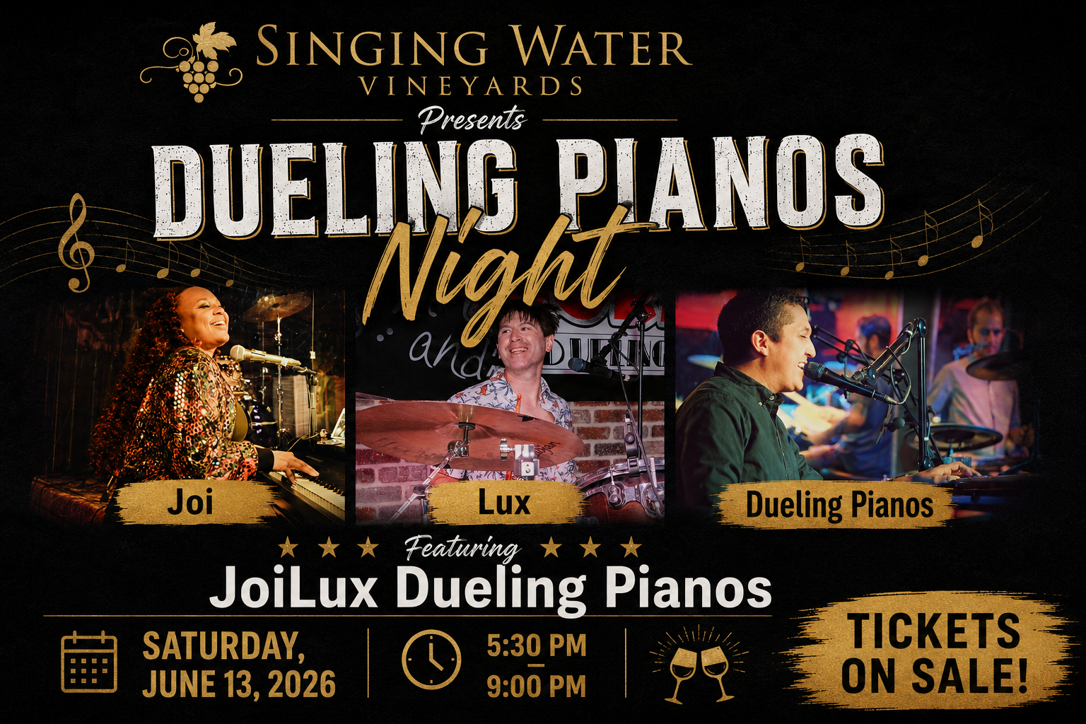 JoiLux Dueling Pianos at Singing Water Vineyards