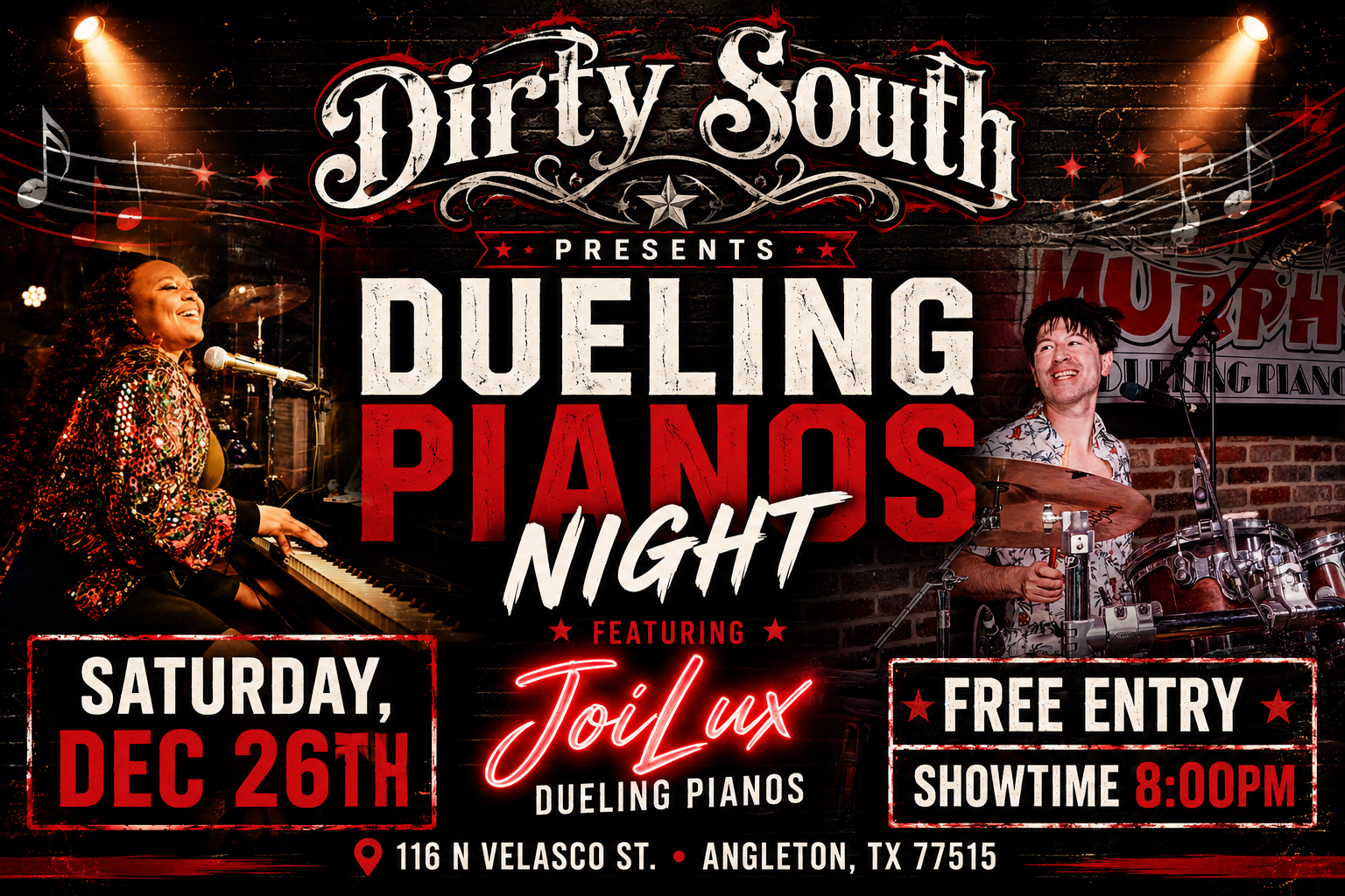 JoiLux Dueling Pianos at Dirty South