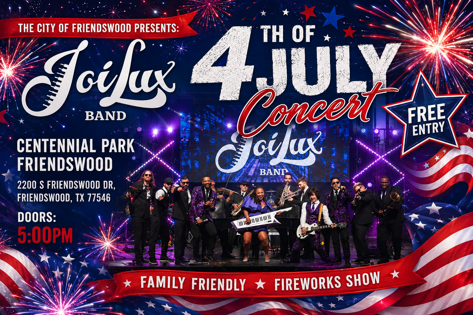 JoiLux Band Live at City of Friendswood 4th of July Celebration