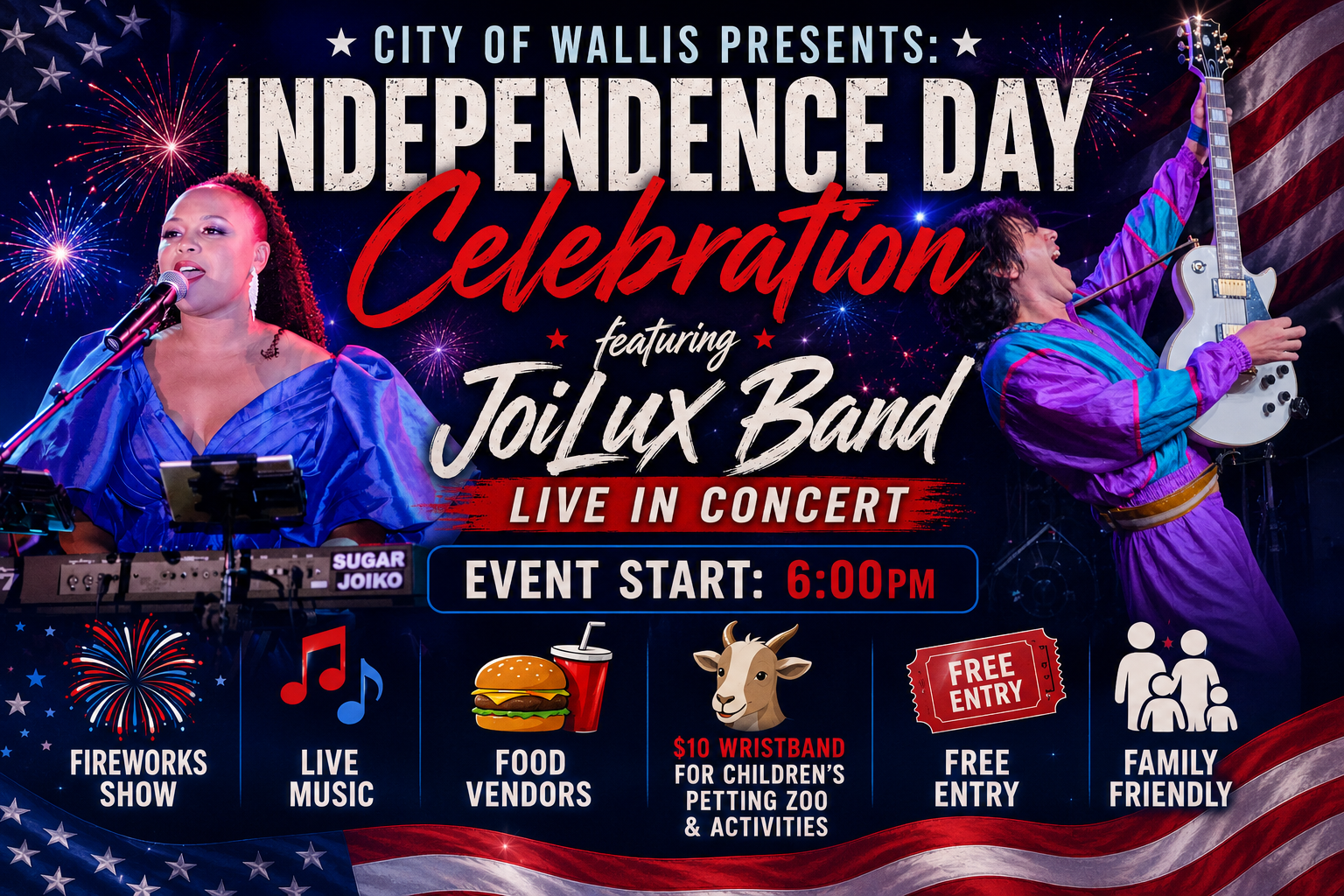 JoiLux Band at City of Wallis Independence Day Celebration
