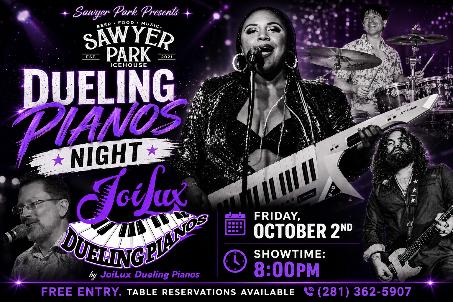 JoiLux Dueling Pianos at Sawyer Park Icehouse