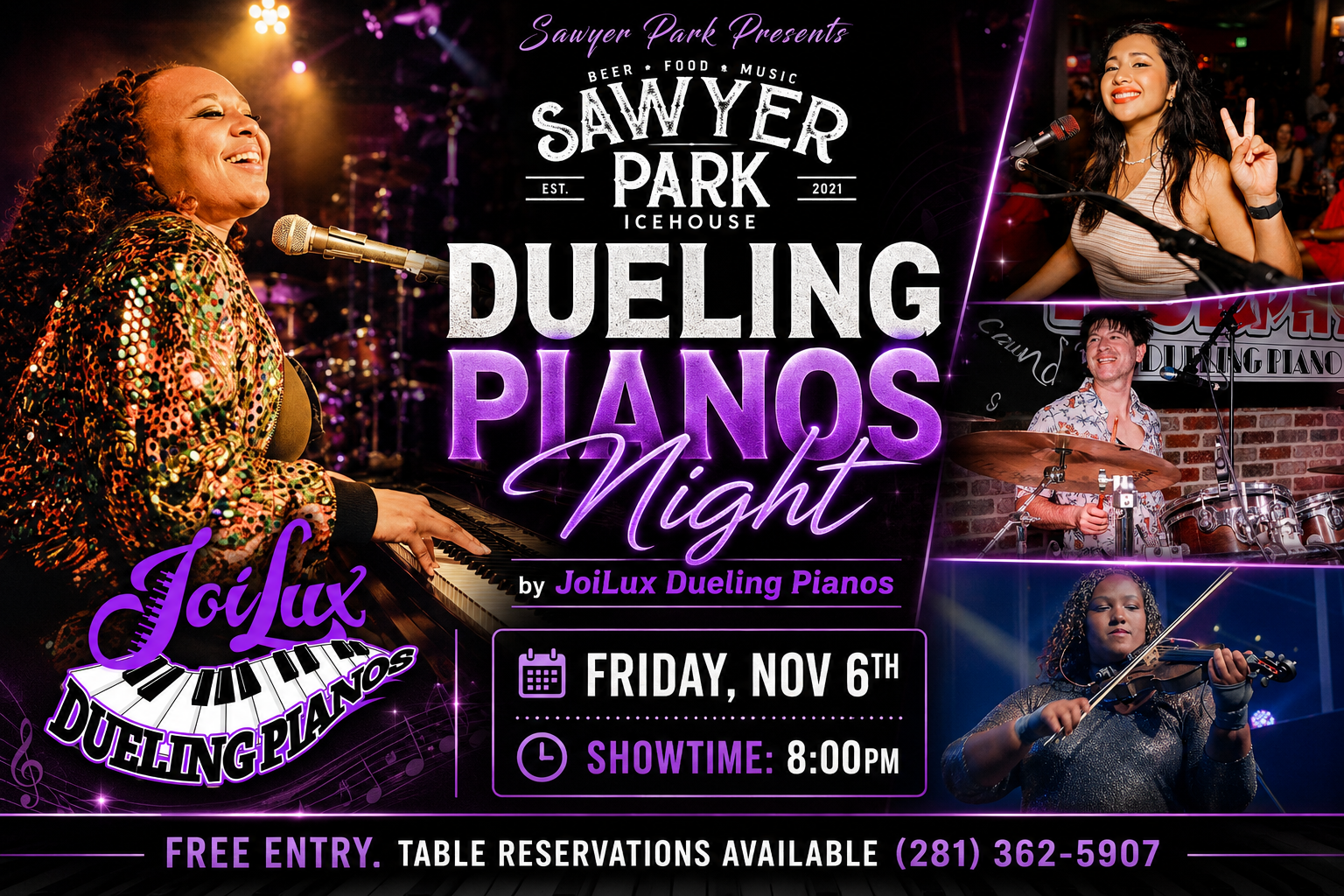 JoiLux Dueling Pianos at Sawyer Park Icehouse (Copy)