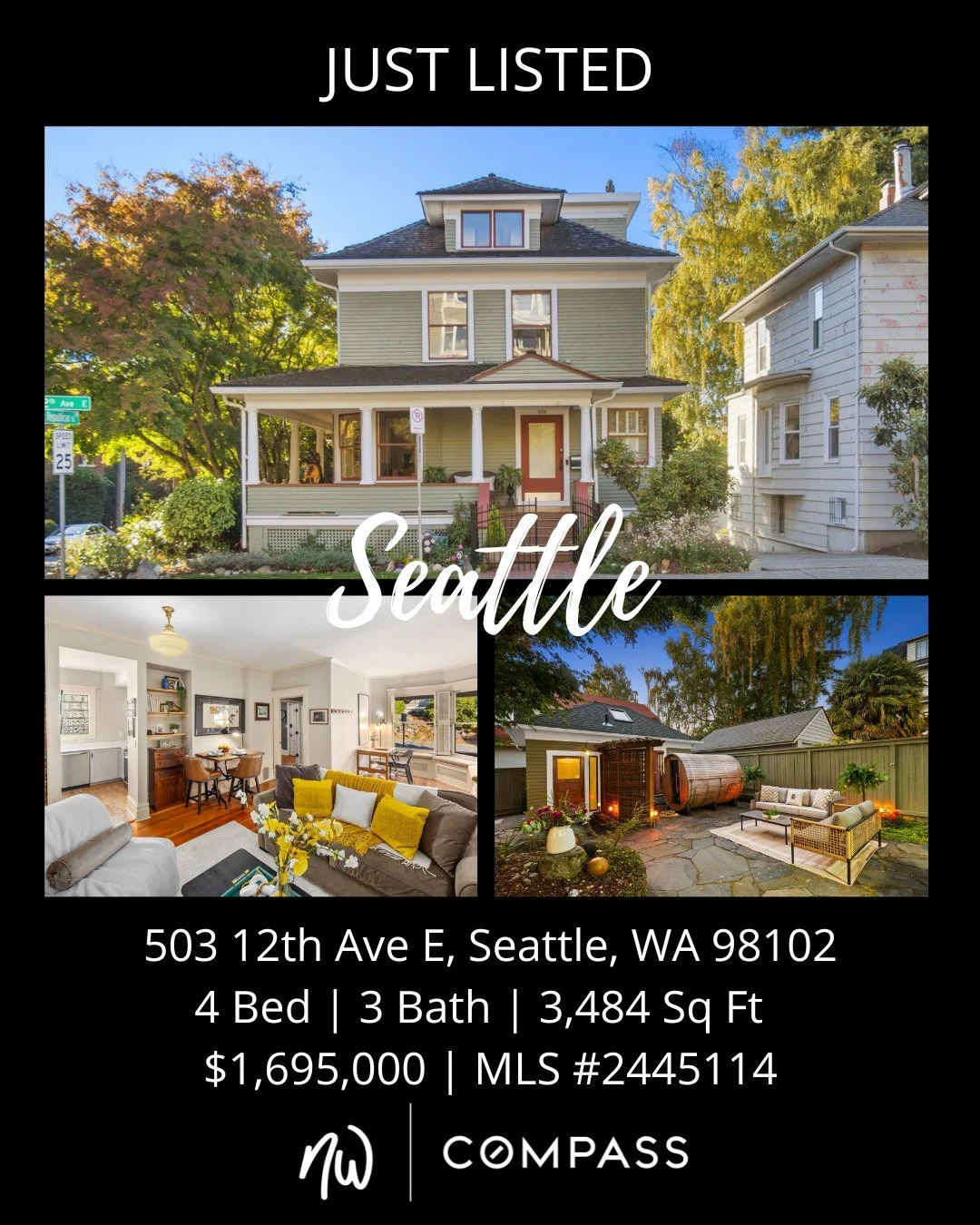 #justlisted in #seattle
4 Bedrooms | 3 Bathrooms | 3,484 Sq Ft | Offered Price $1,695,000
View Full Listing &gt; https://zurl.co/trOCd 

Unlock the lifestyle and income potential of this rare Capitol Hill gem! ✨ Three private units, rooftop city view