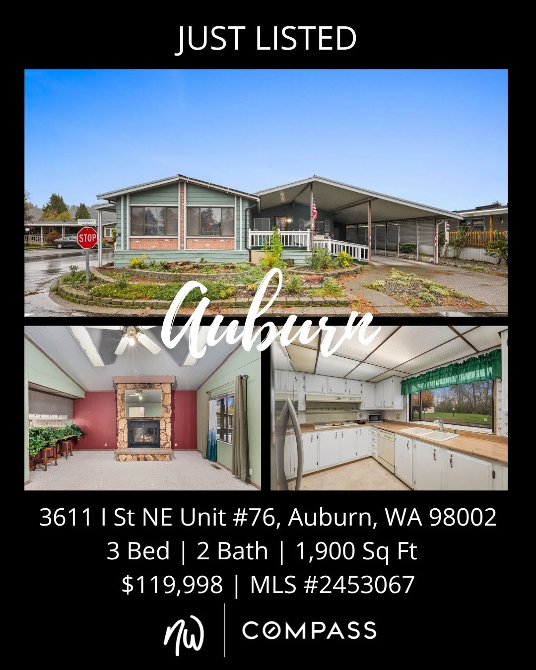 #JustListed in #Auburn
3 Bedrooms | 2 Bathrooms | 1,900 Sq Ft | Offered Price $119,998
View Full Listing &gt; https://zurl.co/KHRxD 

Peaceful living in a vibrant 55+ community. Enjoy pond views, a sunny primary suite, covered deck, and easy parking 