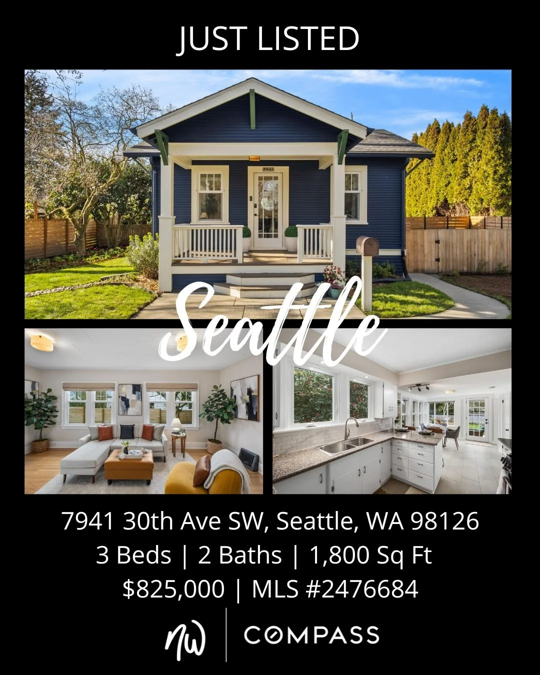 #JustListed in #WestSeattle
3 Bedrooms | 2 Bathrooms | 1,800 Sq Ft | Offered Price $825,000
View Full Listing > https://zurl.co/ObYrq 

Vintage character meets modern updates with hardwood floors, beautiful natural light, and a welcoming eat-in ki