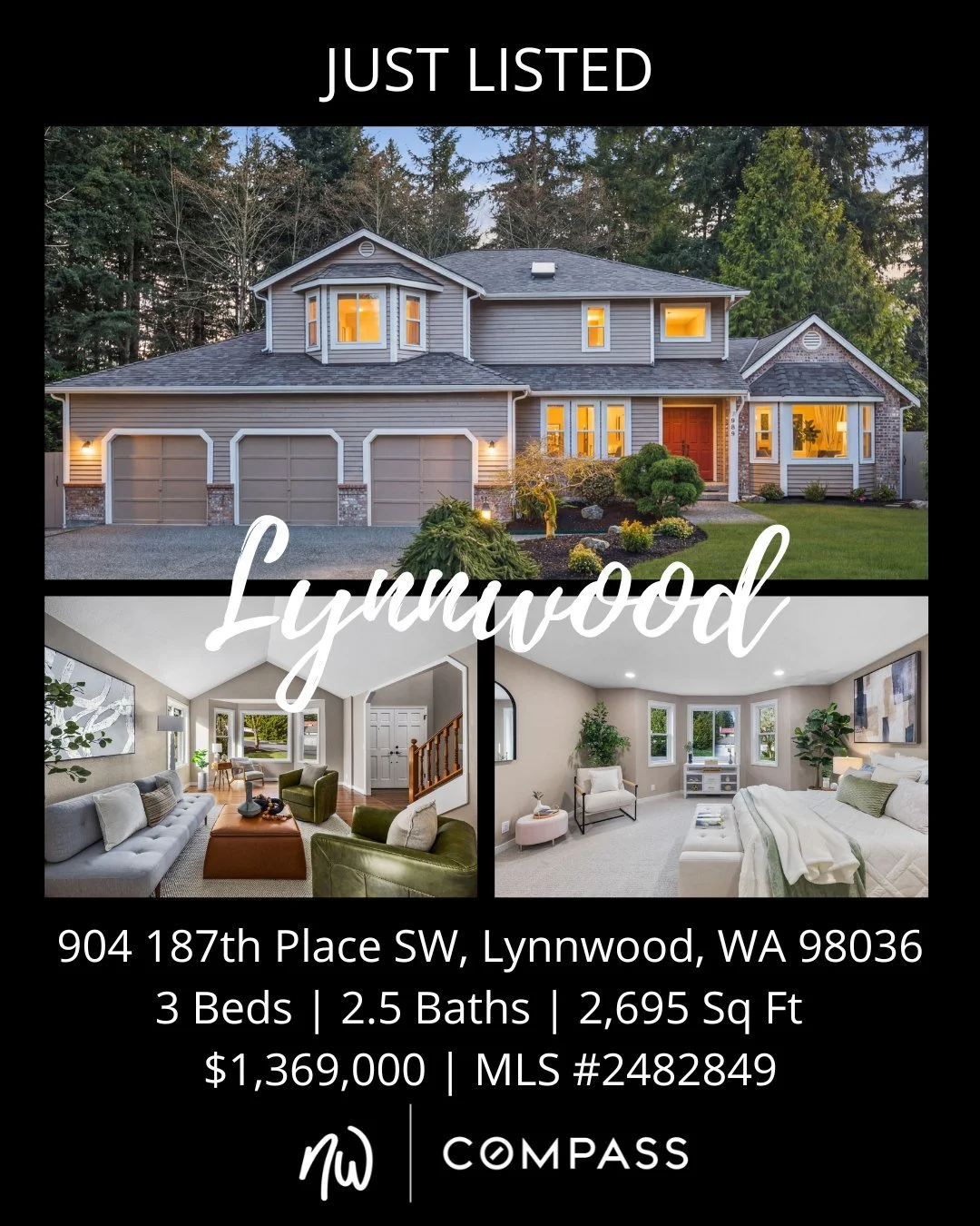 #JustListed in #Lynnwood
3 Bedrooms | 2.5 Bathrooms | 2,695 Sq Ft | Offered Price $1,369,000
View Full Listing > https://zurl.co/9ahl1 

Welcome to this beautifully renovated residence set on a lush, private nearly half-acre lot in the highly desi