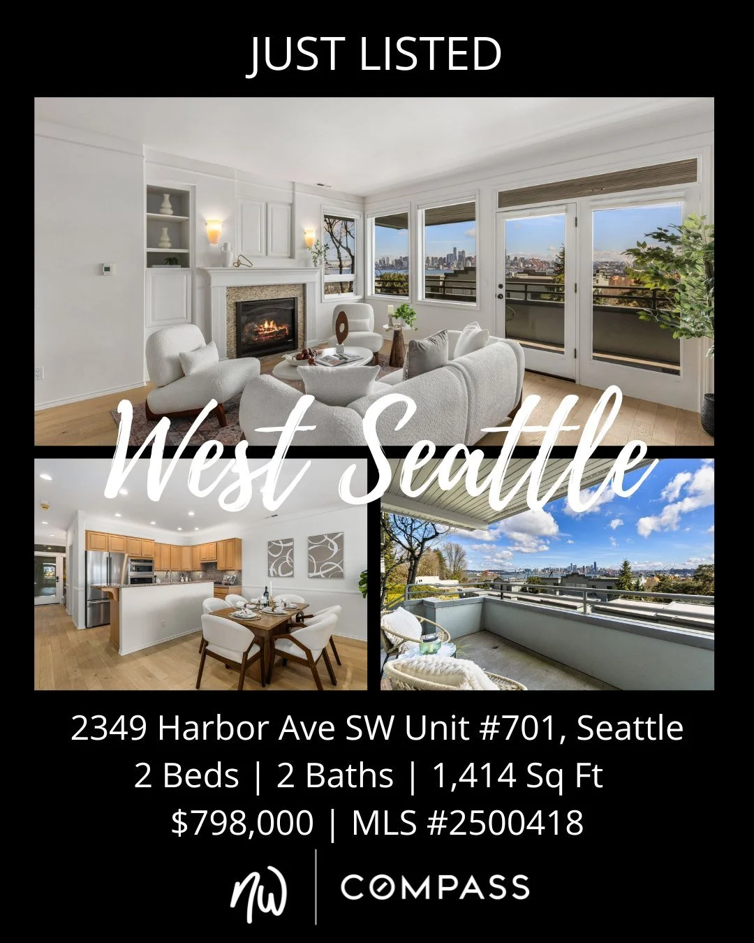 #JustListed in #WestSeattle
2 Bedrooms | 2 Bathrooms | 1,414 Sq Ft | Offered Price $798,000
View Full Listing > https://zurl.co/TooUx 

Welcome to City Lights on Harbor ✨
This bright 2 bed, 2 bath condo + flex space offers easy one-level living an
