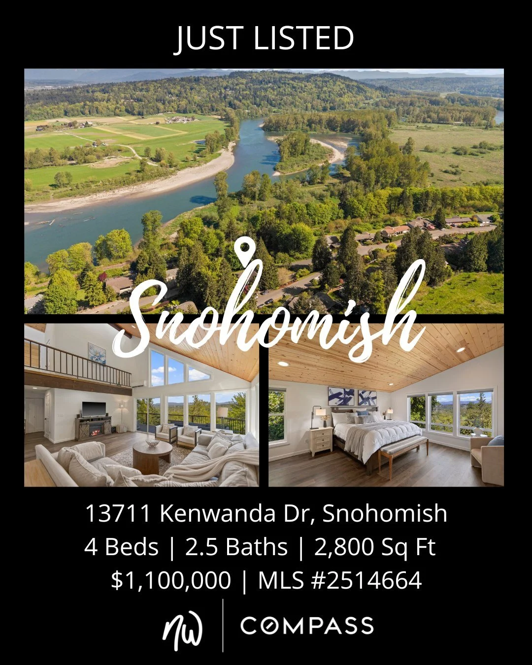 #JustListed in #Snohomish
4 Bedrooms | 2.5 Bathrooms | 2,800 Sq Ft | Offered Price $1,100,000

Exceptional Cascade Mountain and Snohomish River views define this beautifully updated Pacific Northwest contemporary home, perfectly positioned on a priva