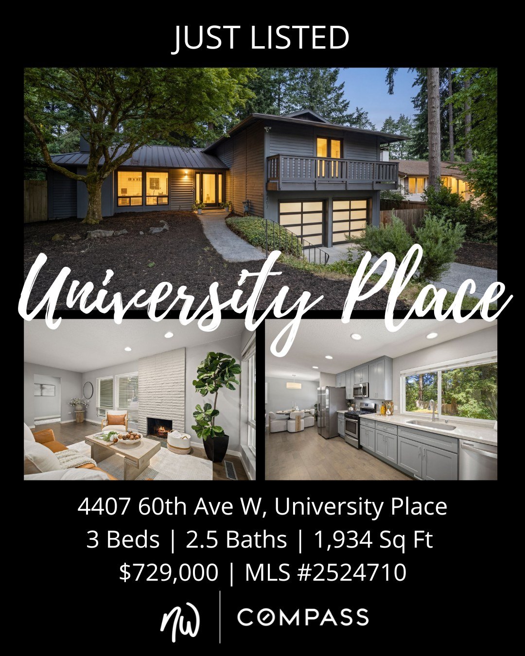 #JustListed in #UniversityPlace
3 Bedrooms | 2.5 Bathrooms | 1,934 Sq Ft | Offered Price $729,000
View Full Listing > https://zurl.co/ar54W

Tastefully updated Mid-Century Contemporary nestled on an expansive shy 1/3 acre lot in a cul-de-sac in on
